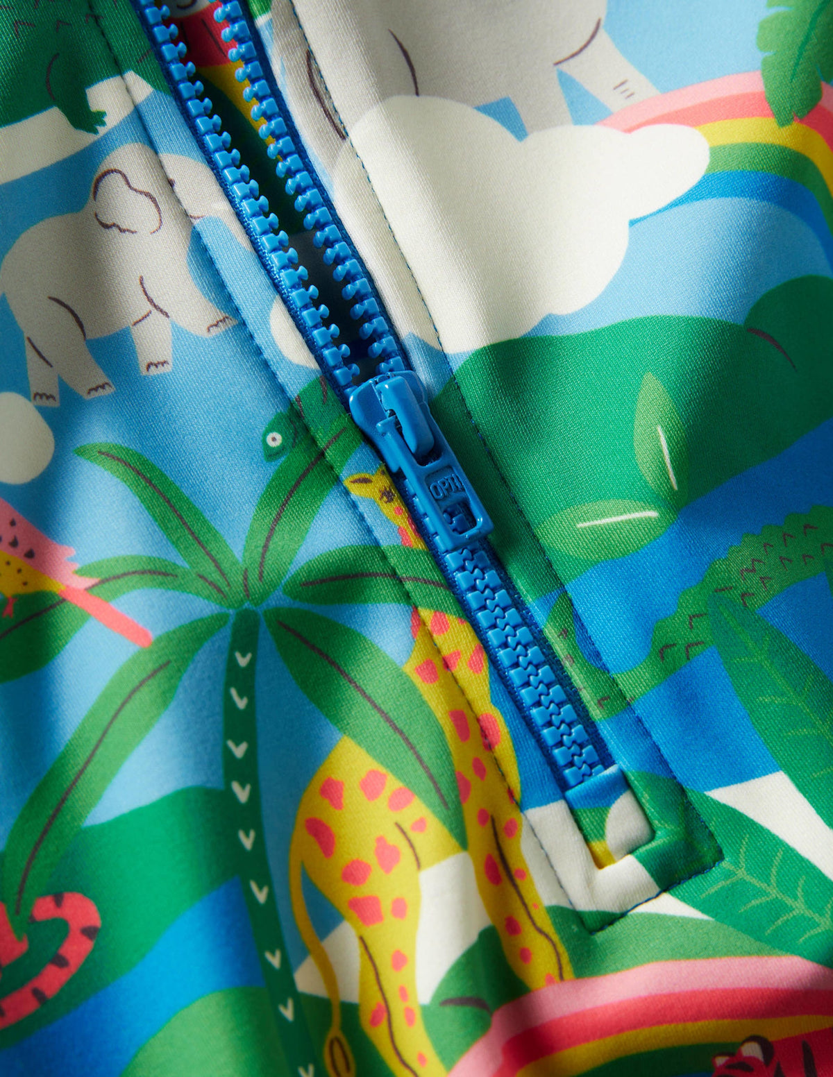 Printed Sun-safe Surf Suit-Ivory Surfboard Rainbow Jungle - Image 3