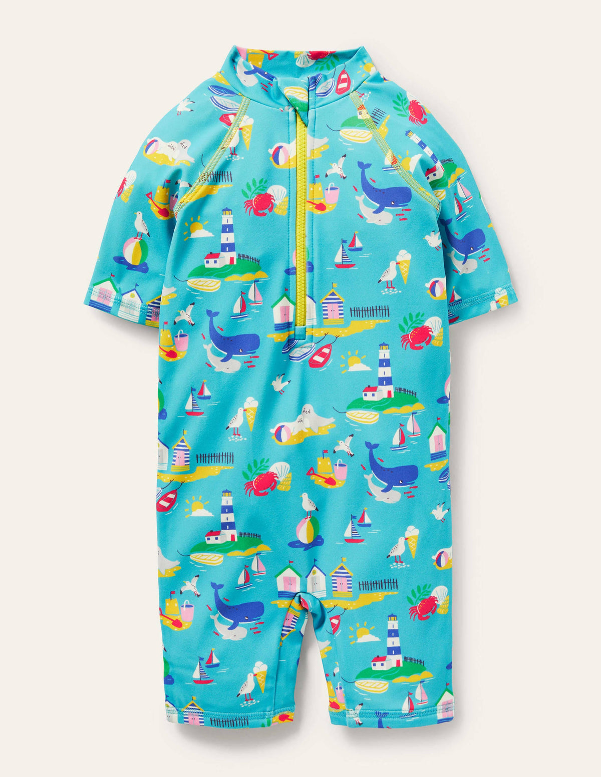 Fun Surf Suit-Aqua Coastal Scene-1
