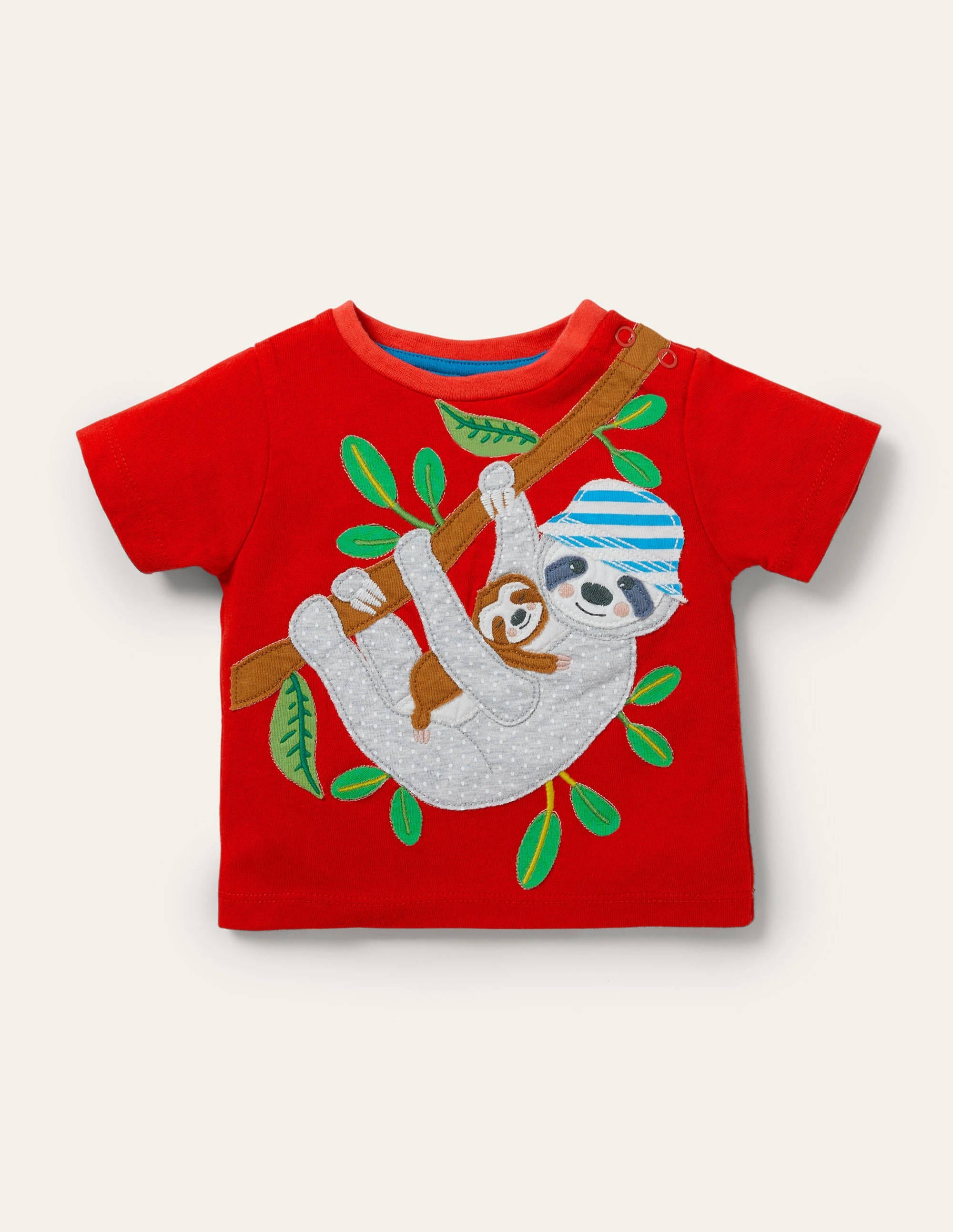 Appliqué Jersey T-shirt-Strawberry Sloths - Image 1