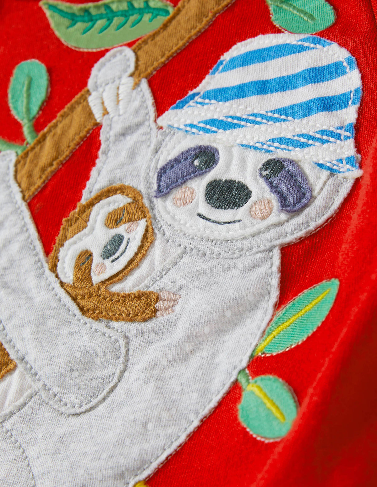 Appliqué Jersey T-shirt-Strawberry Sloths - Image 3