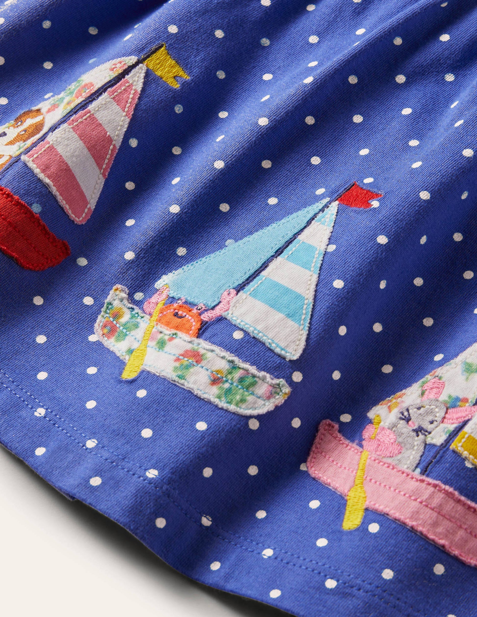 Sailor Dress-Bluebell Blue Pin Spot Boats-3