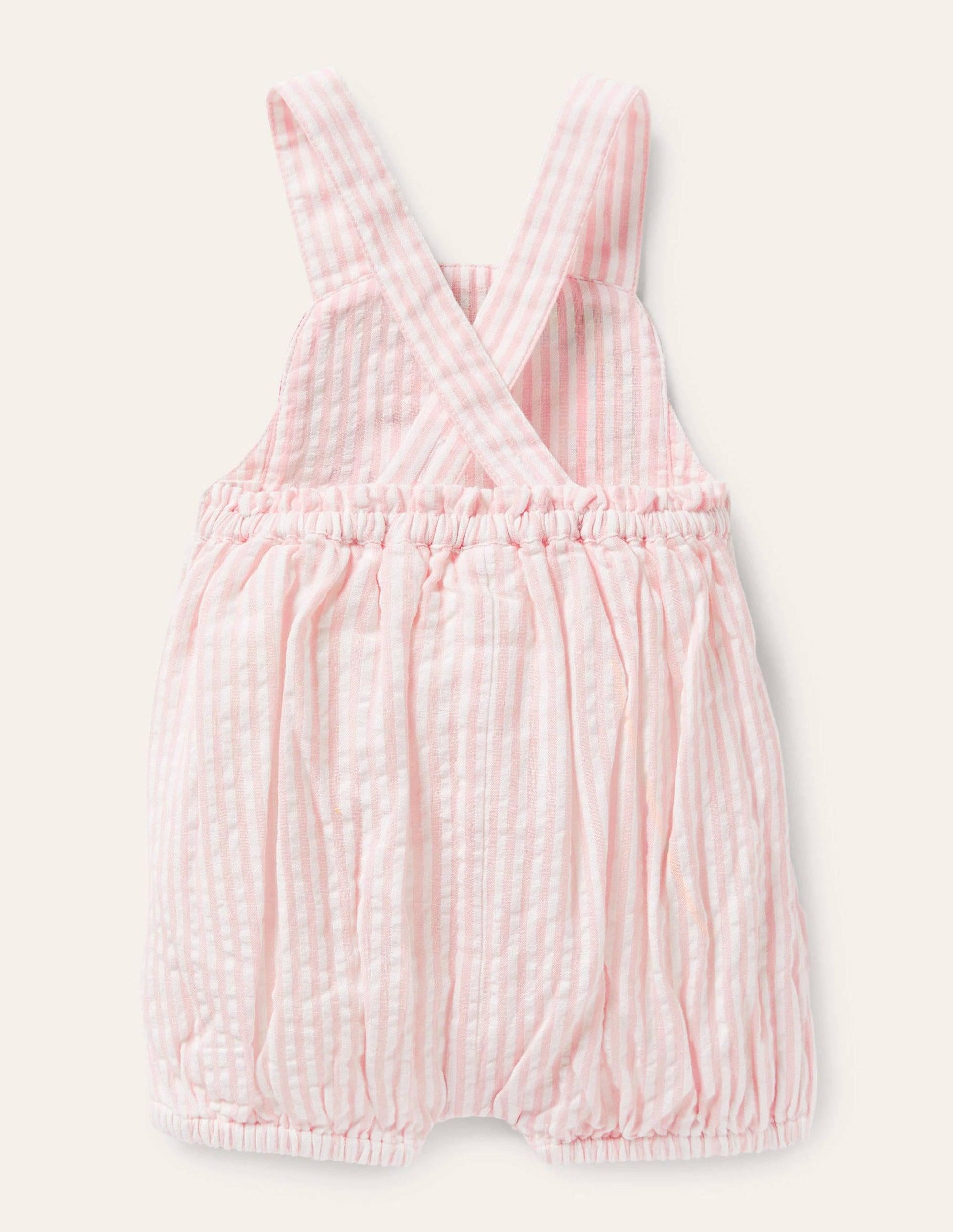 Appliqué Whale Woven Romper-Ivory/Pink Ticking Whale-2
