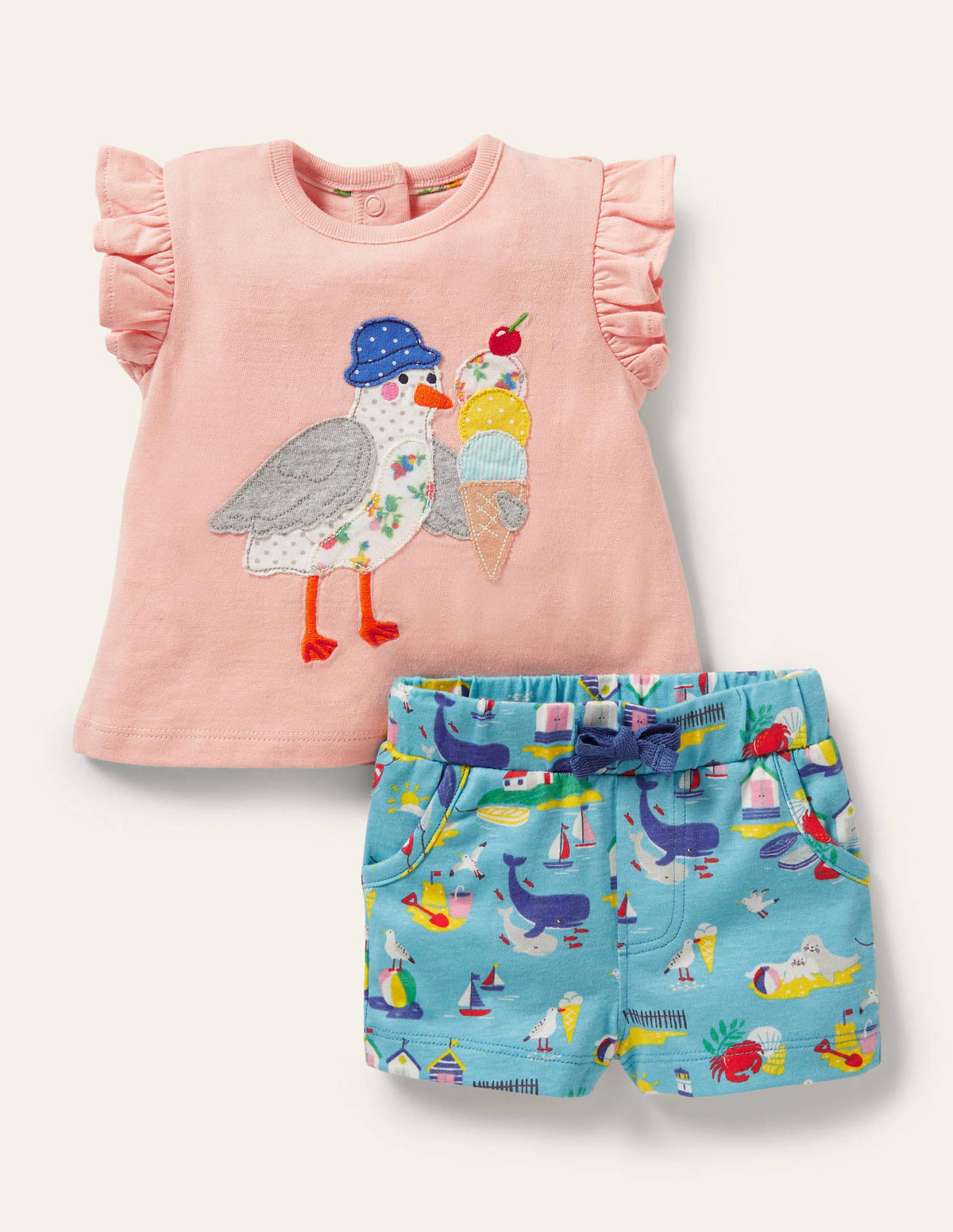 Frill Appliqué Playset-Aqua Coastal Seagull - Image 1