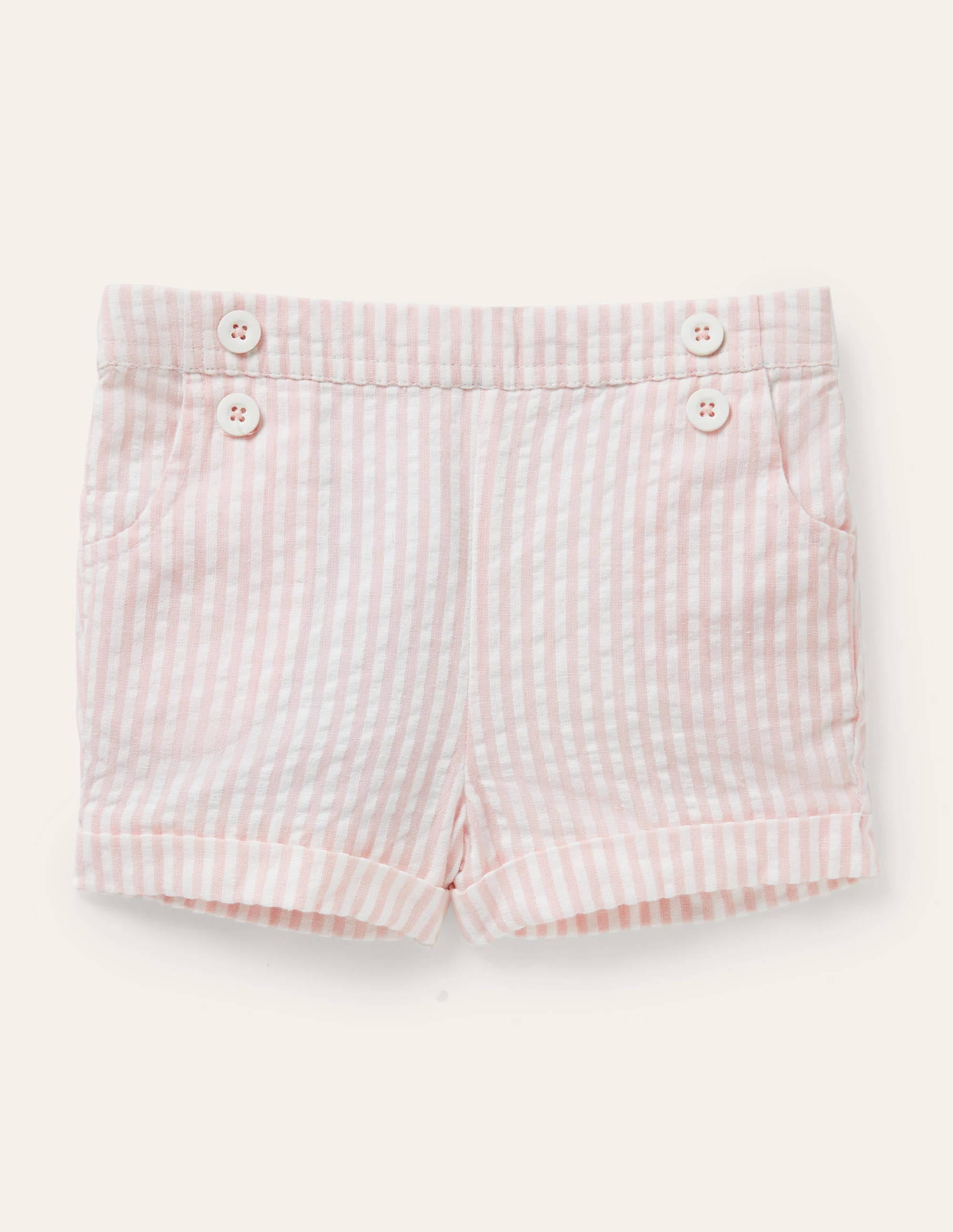 Woven Bloomers-Ivory/Pink Lemonade Ticking - Image 1