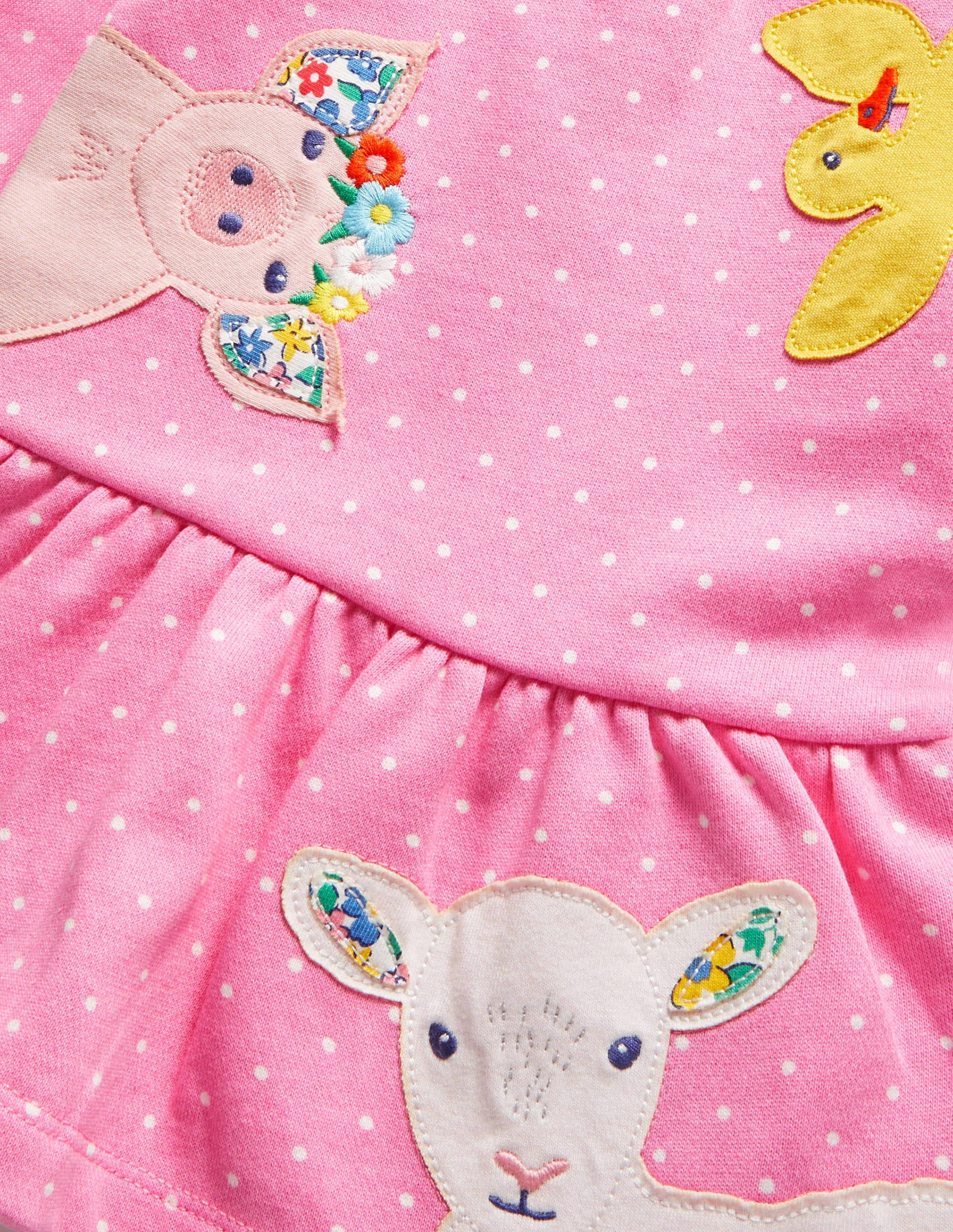 Cosy Sweatshirt Dress-Bright Petal Pin Spot Animals - Image 3