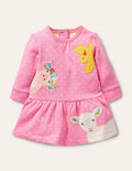 Cosy Sweatshirt Dress-Bright Petal Pin Spot Animals