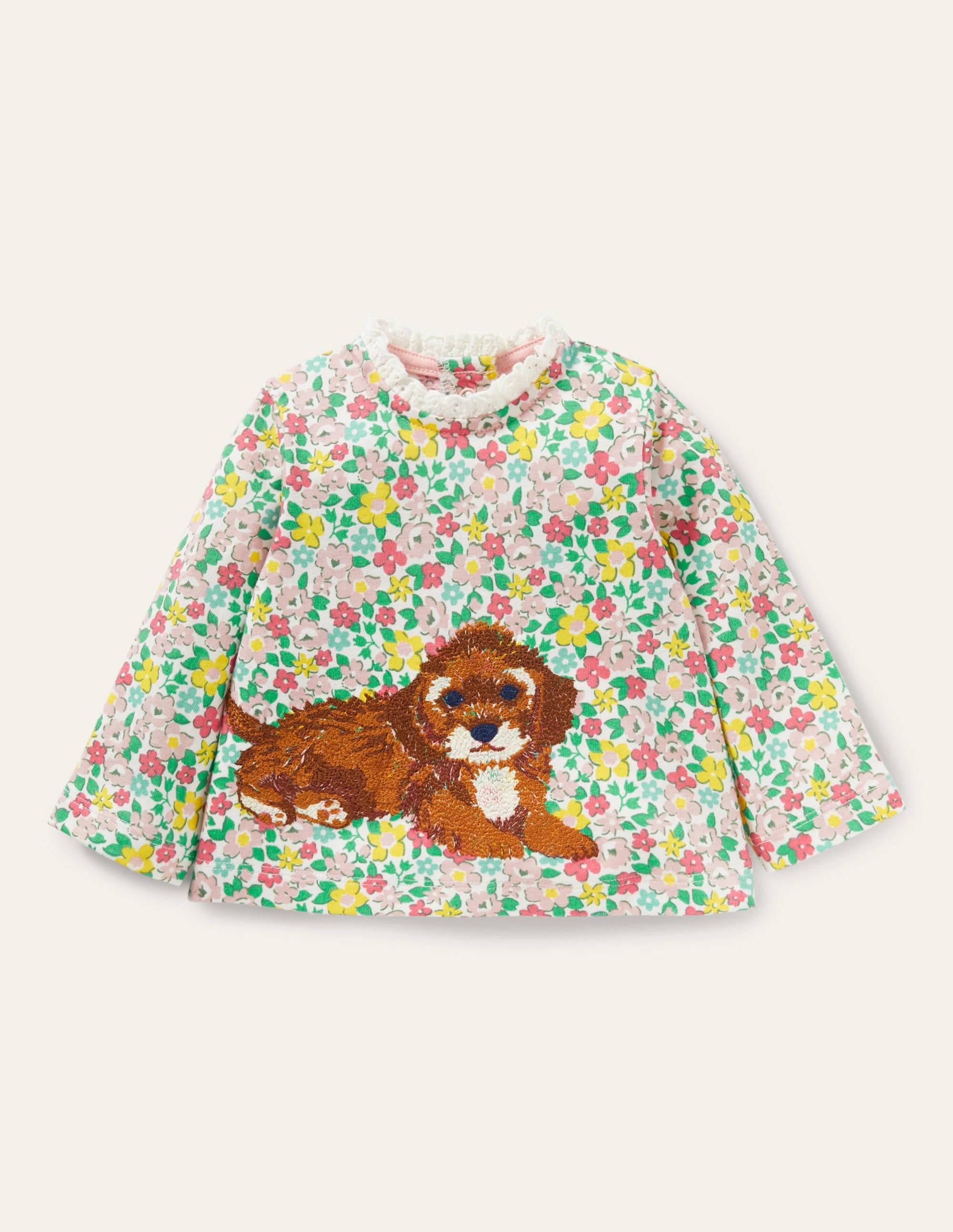 Superstitch T-shirt-Multi Floral Dogs - Image 1