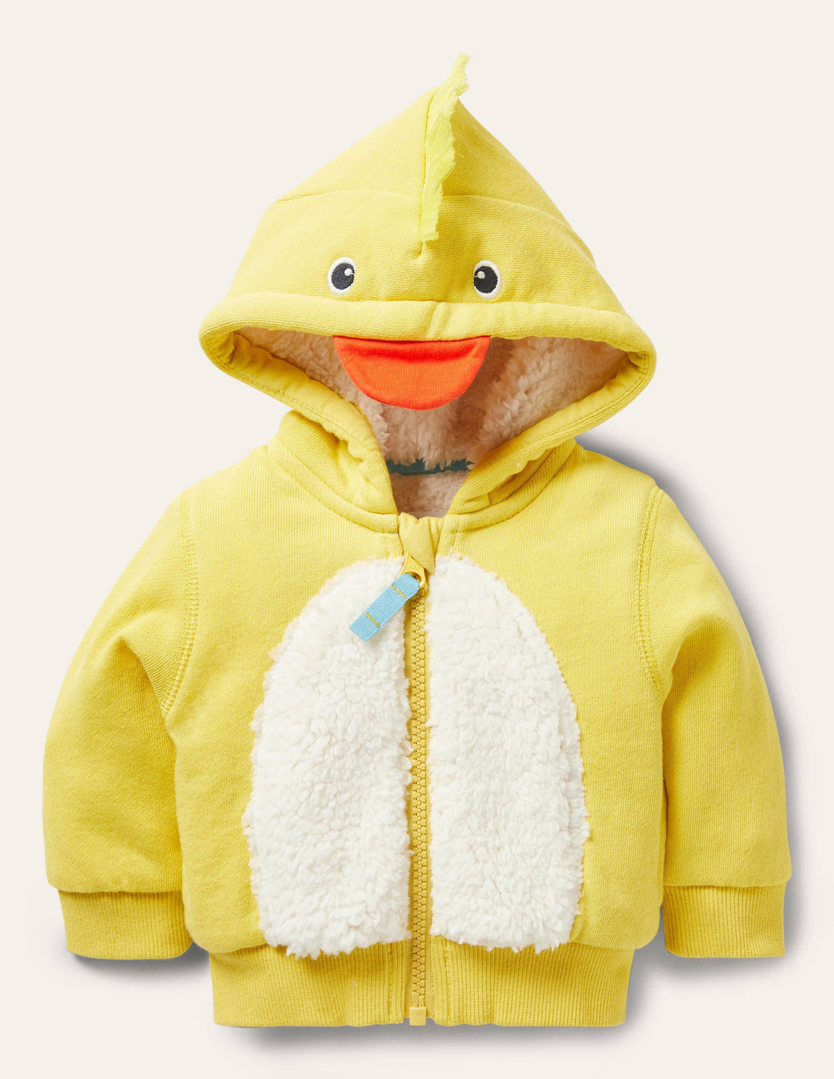 Teddy-lined Hoodie-Sweetcorn Yellow Chick - Image 1