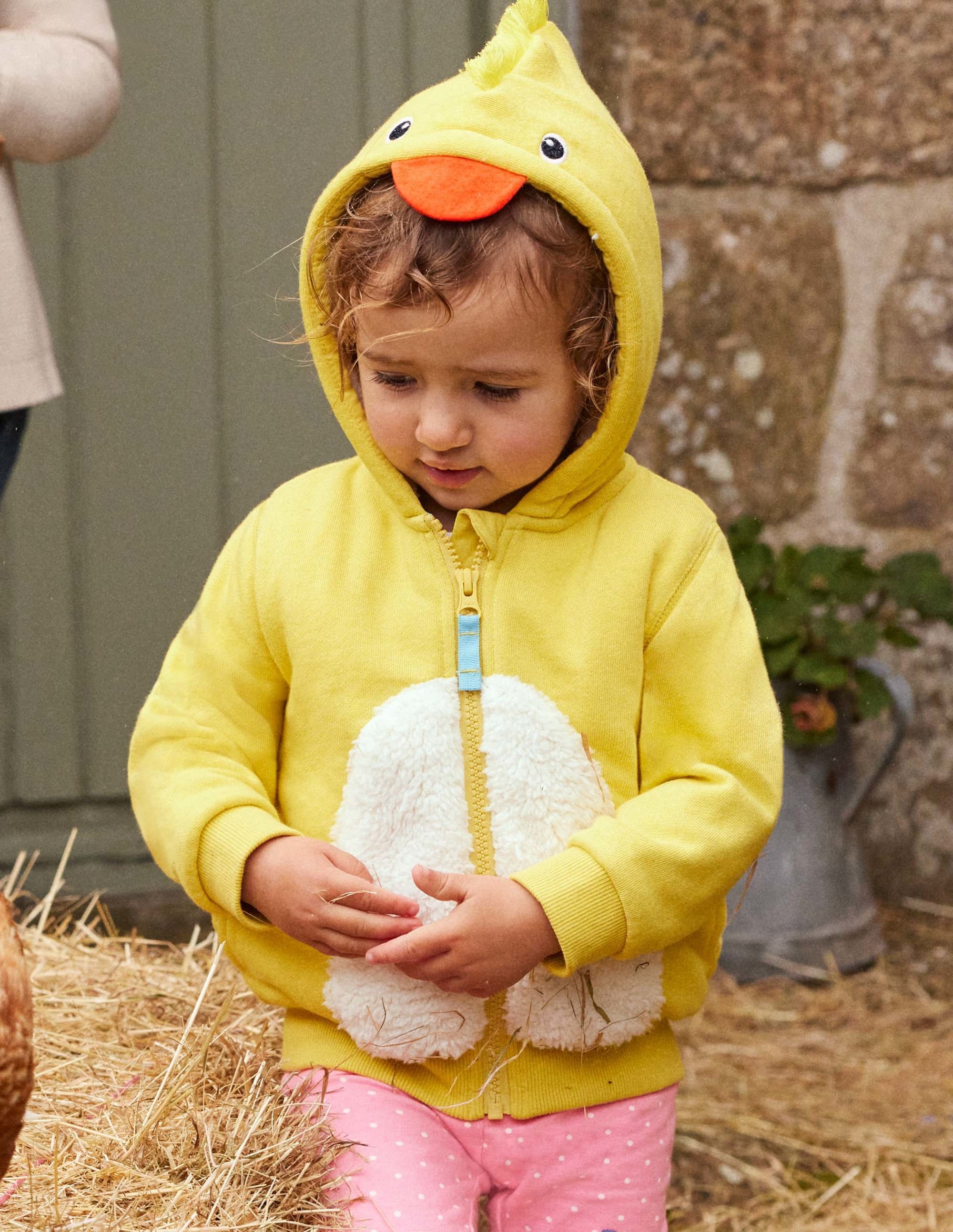 Teddy-lined Hoodie-Sweetcorn Yellow Chick - Image 4