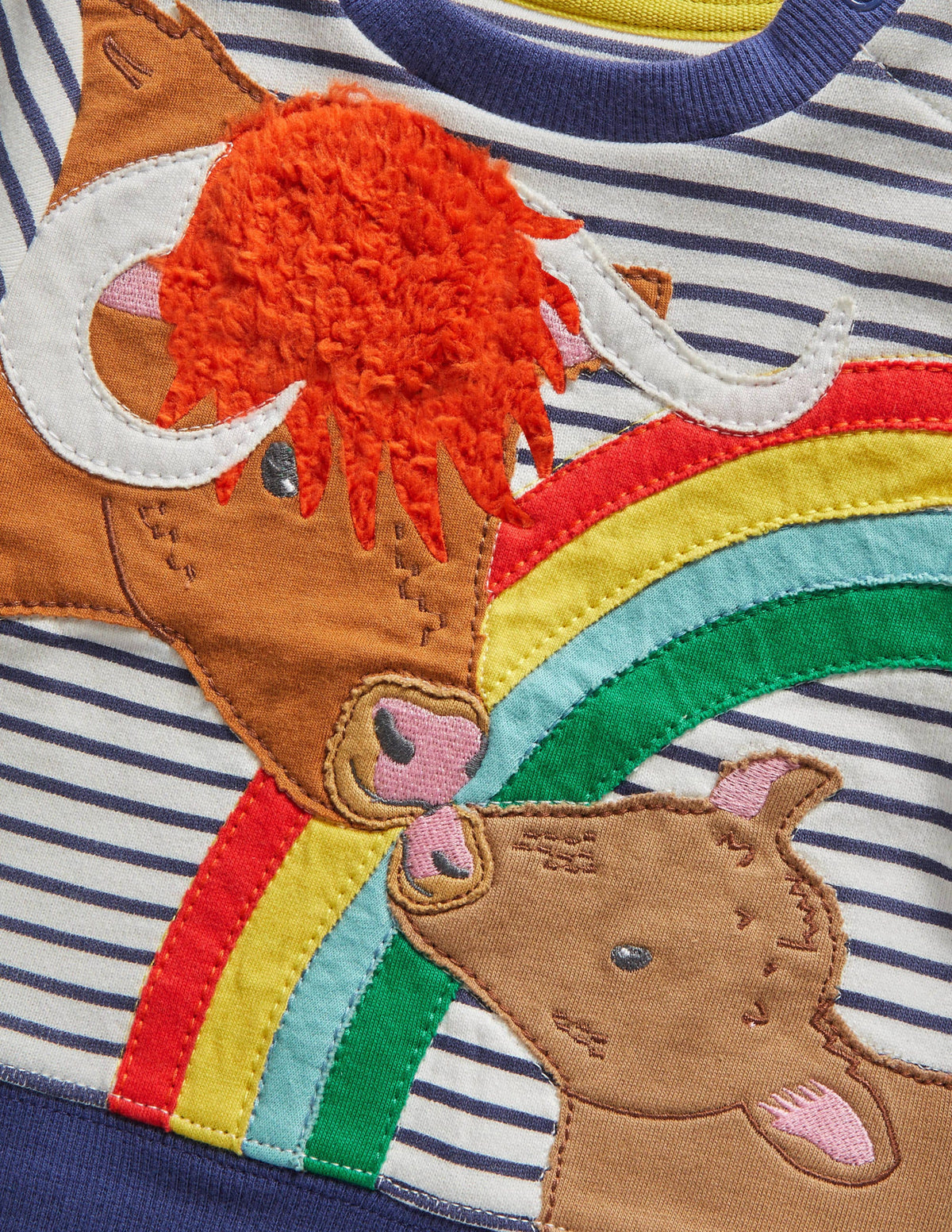 Appliqué Sweatshirt-Ivory/Starboard Blue Cows-3
