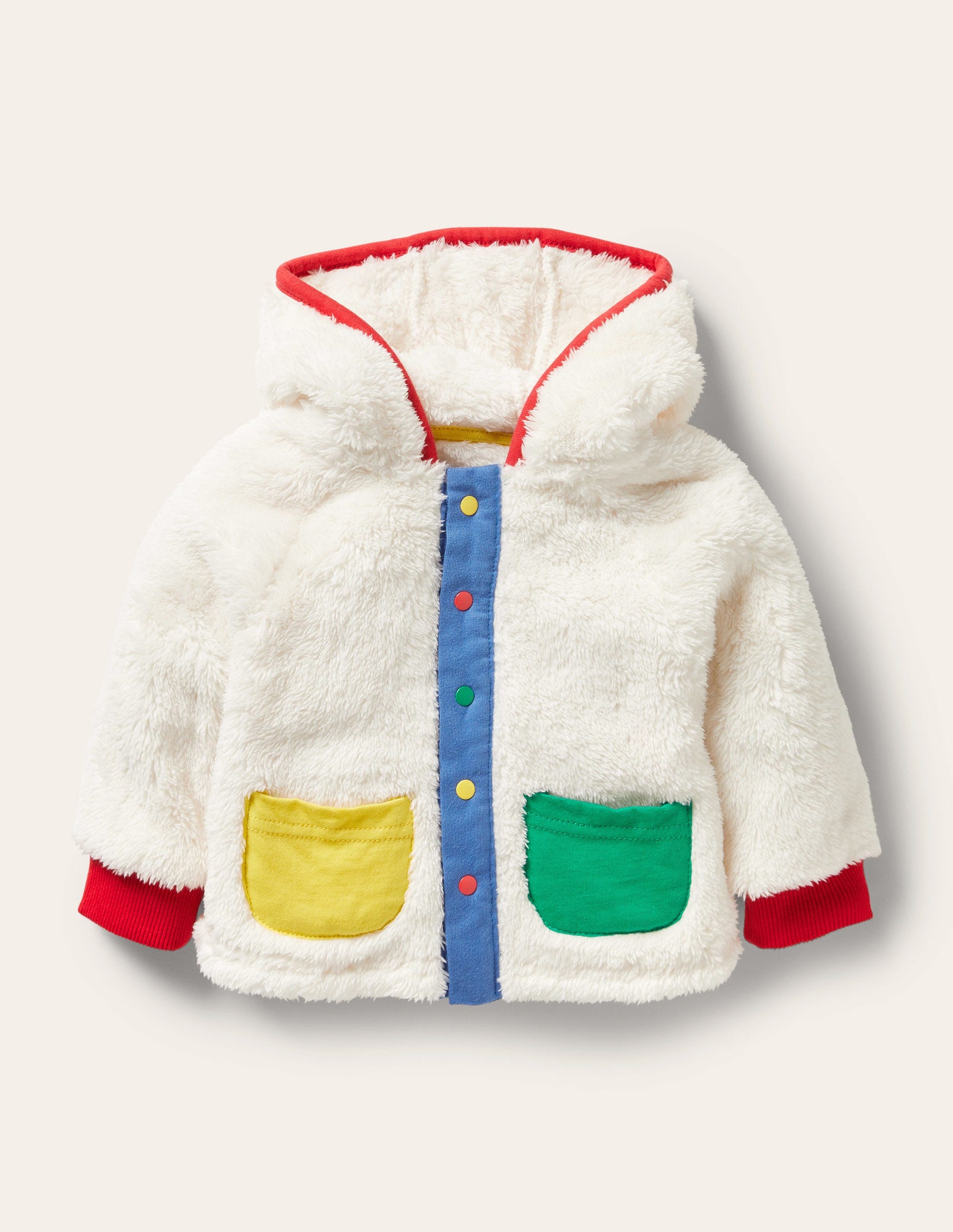 Hooded Soft Borg Jacket-Oatmeal-1