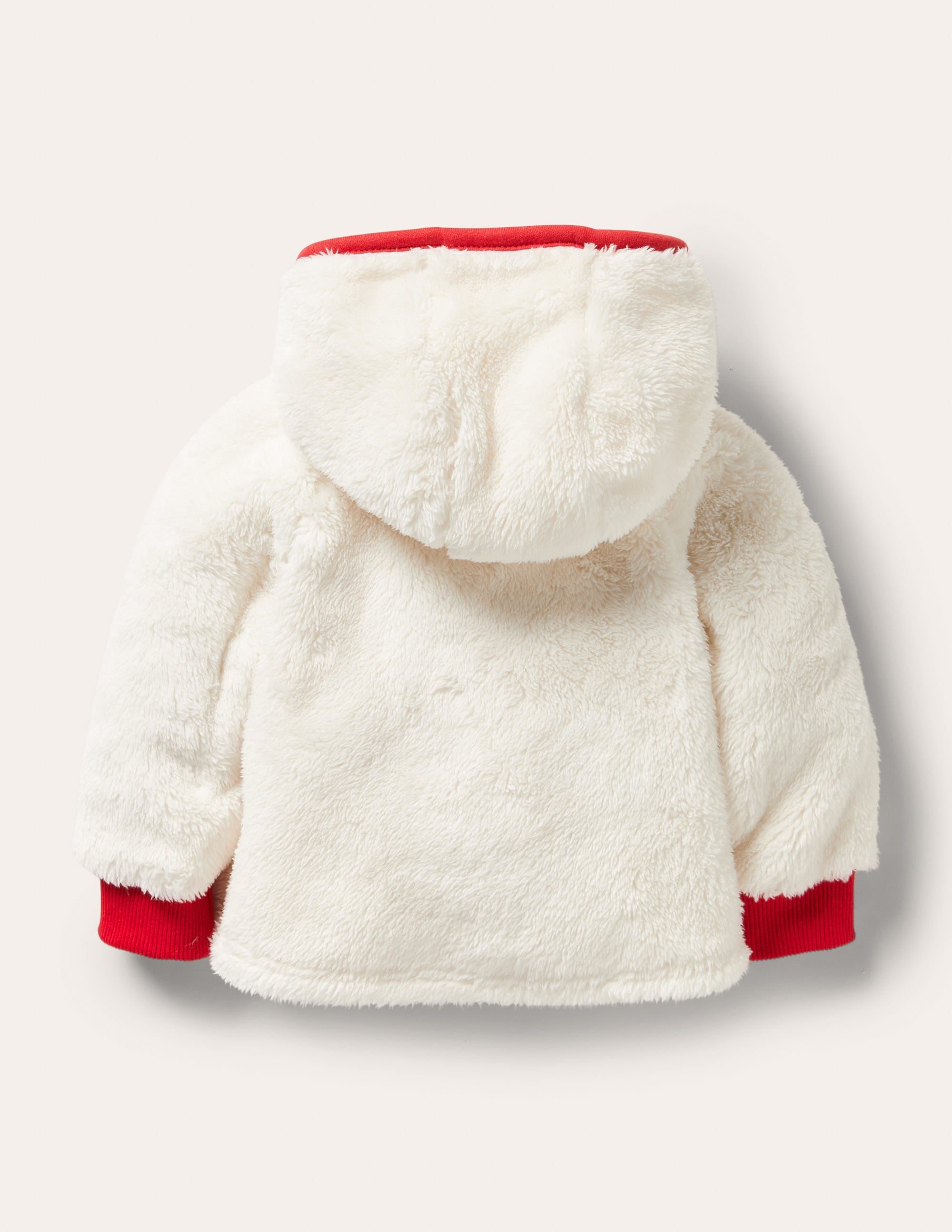 Hooded Soft Borg Jacket-Oatmeal - Image 2