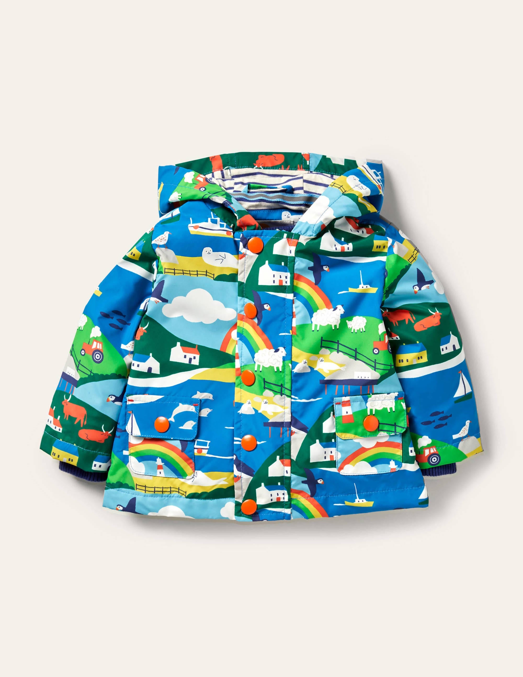 3-in-1 Printed Jacket-Multi Coastal Scene - Image 1