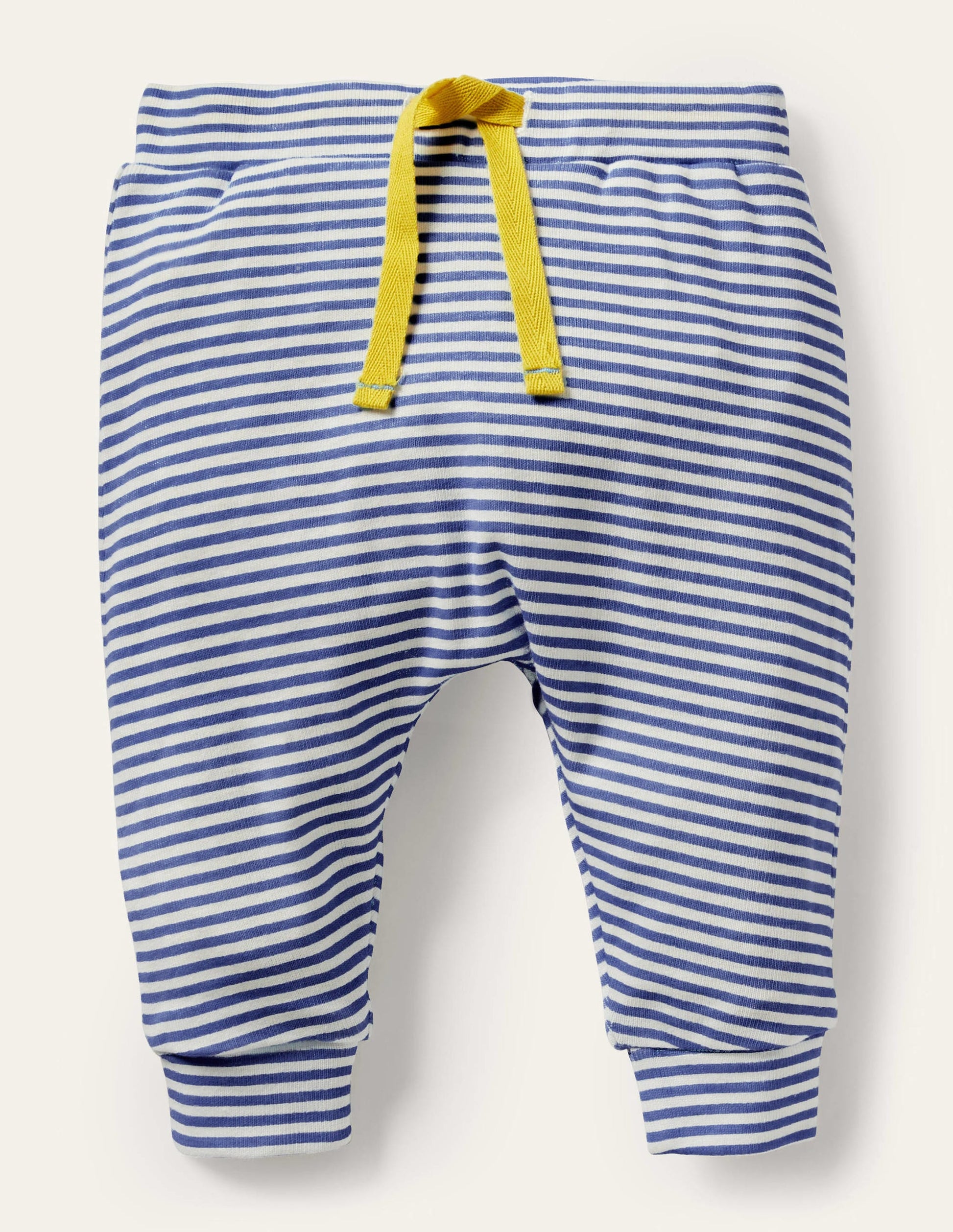 GOTS Organic Newborn Trousers-Ivory/Starboard Blue-1