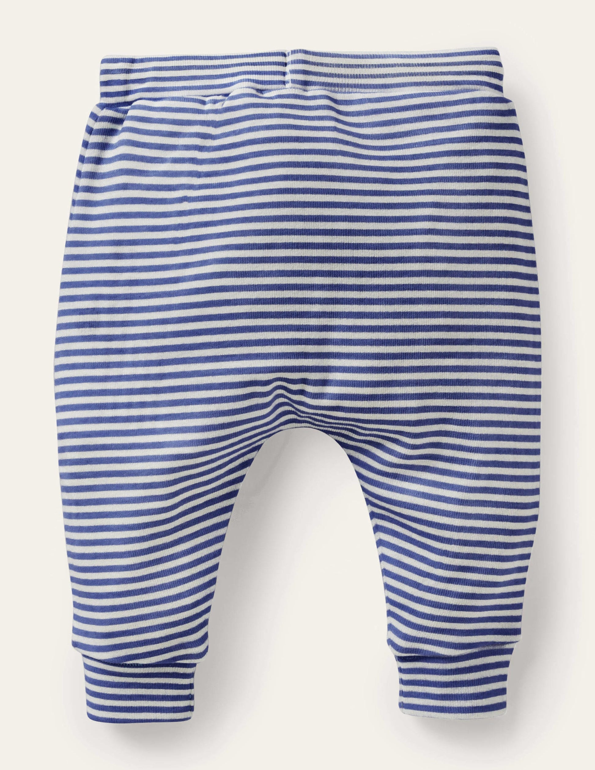 GOTS Organic Newborn Trousers-Ivory/Starboard Blue-2
