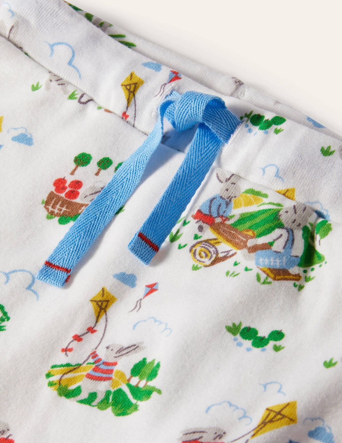 GOTS Organic Newborn Trousers-Ivory Daydreaming Bunny - Image 3