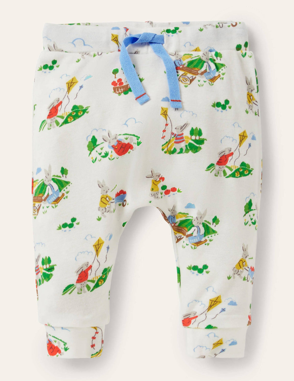 GOTS Organic Newborn Trousers-Ivory Daydreaming Bunny-1