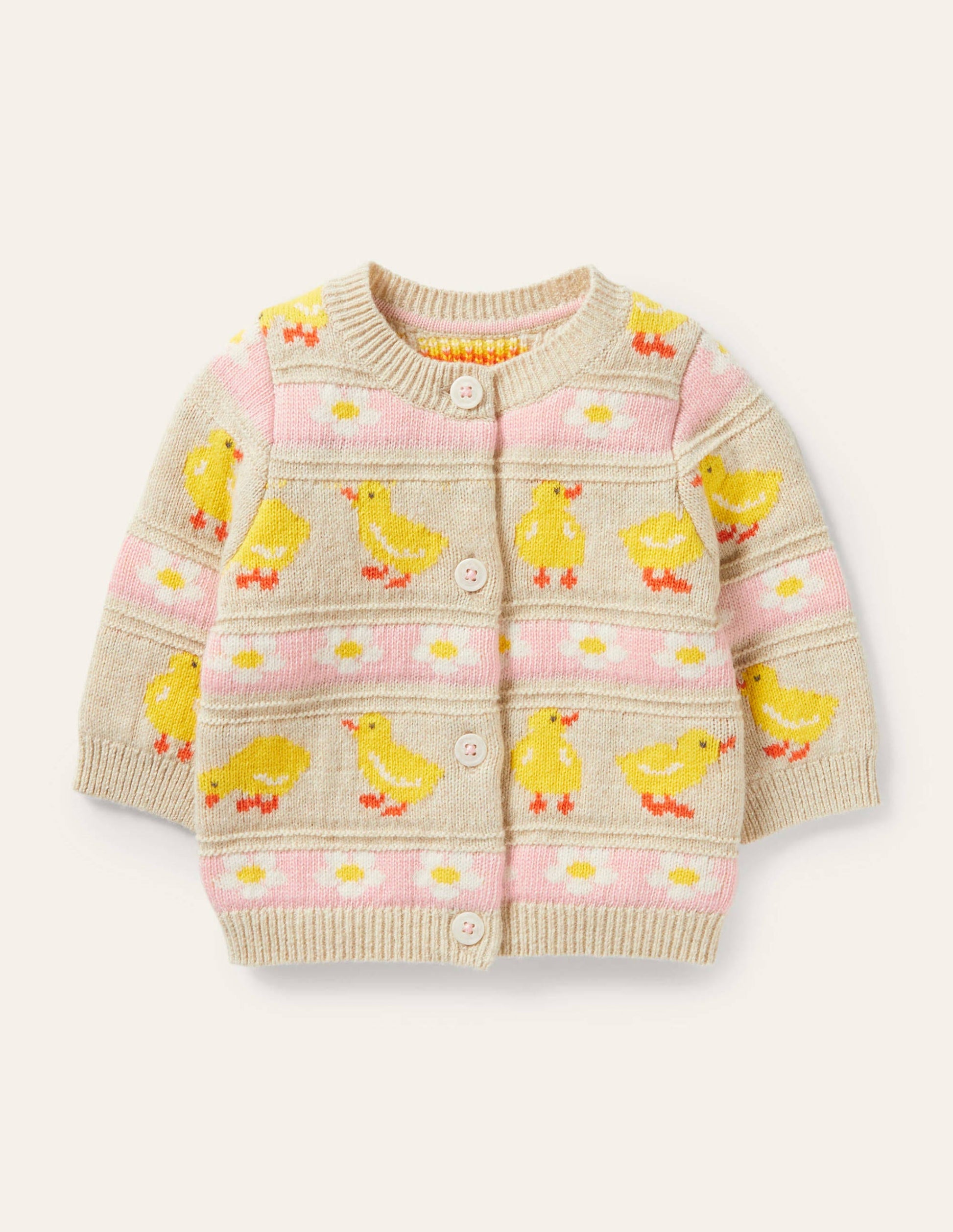 Fair Isle Knitted Cardigan-Sweetcorn Chicks-1