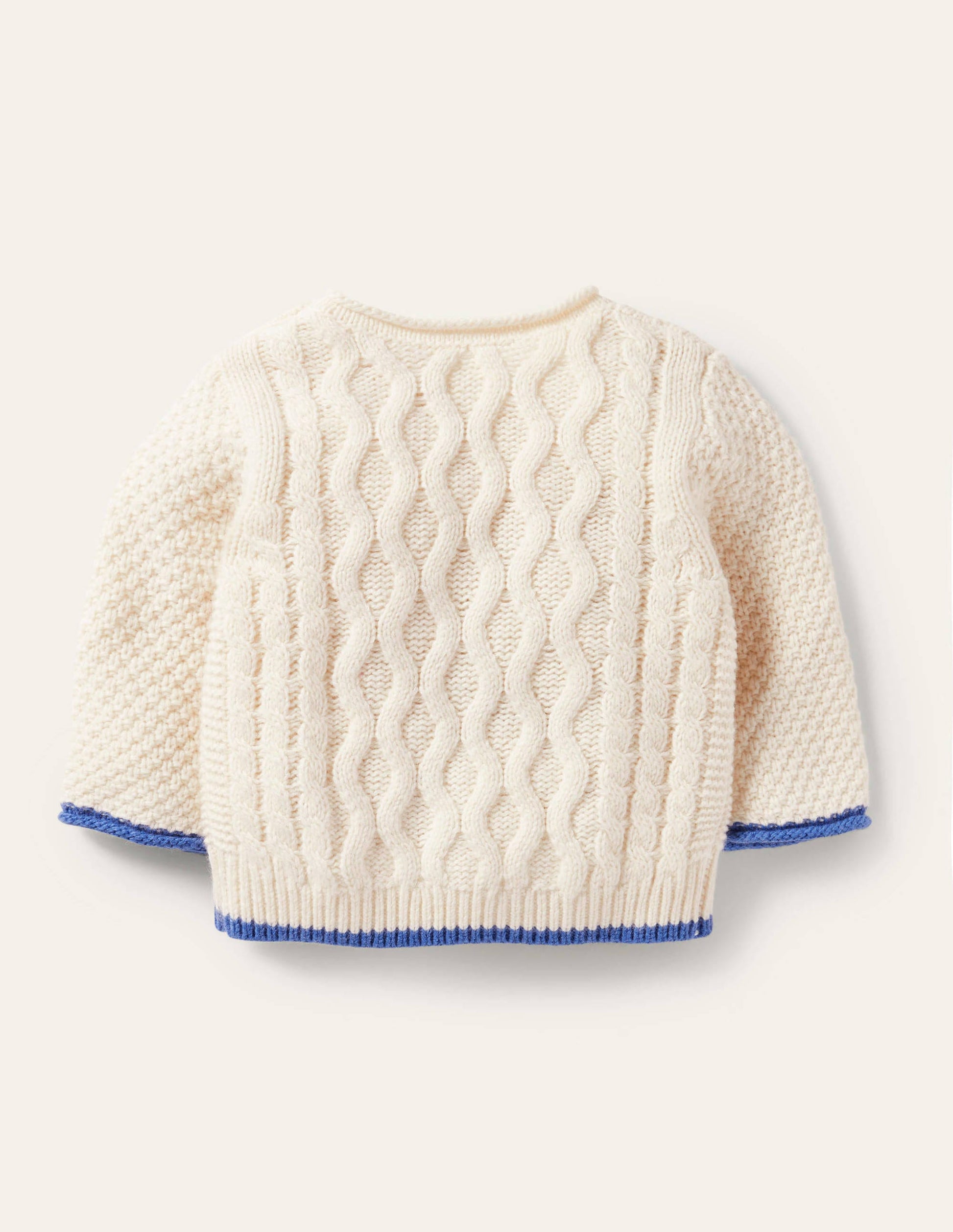 Cable Knitted Sweater-Ecru Marl-2