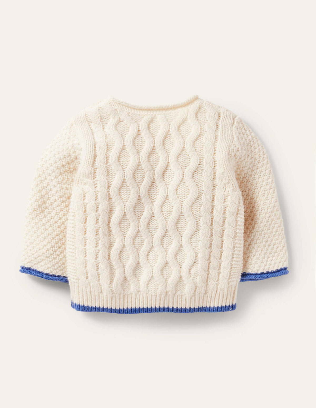 Cable Knitted Sweater-Ecru Marl - Image 2