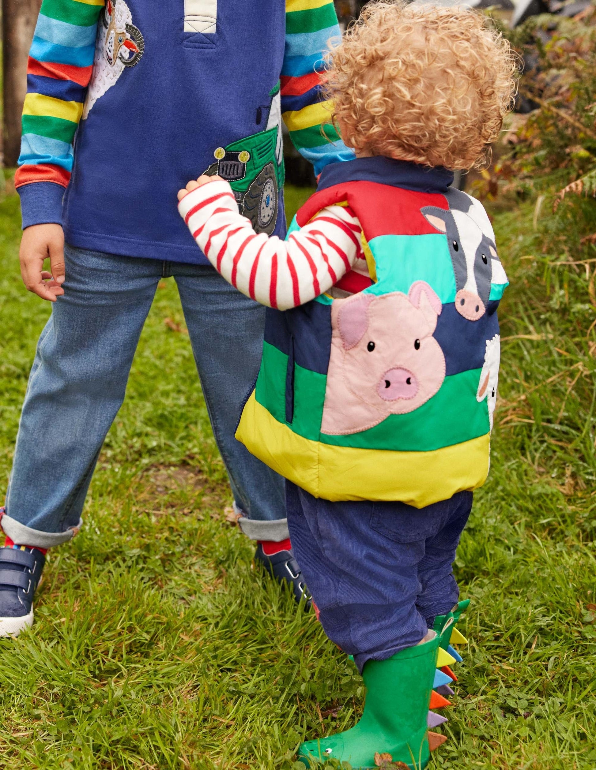 Applique Gilet-Multi Rainbow Farm Animals-4