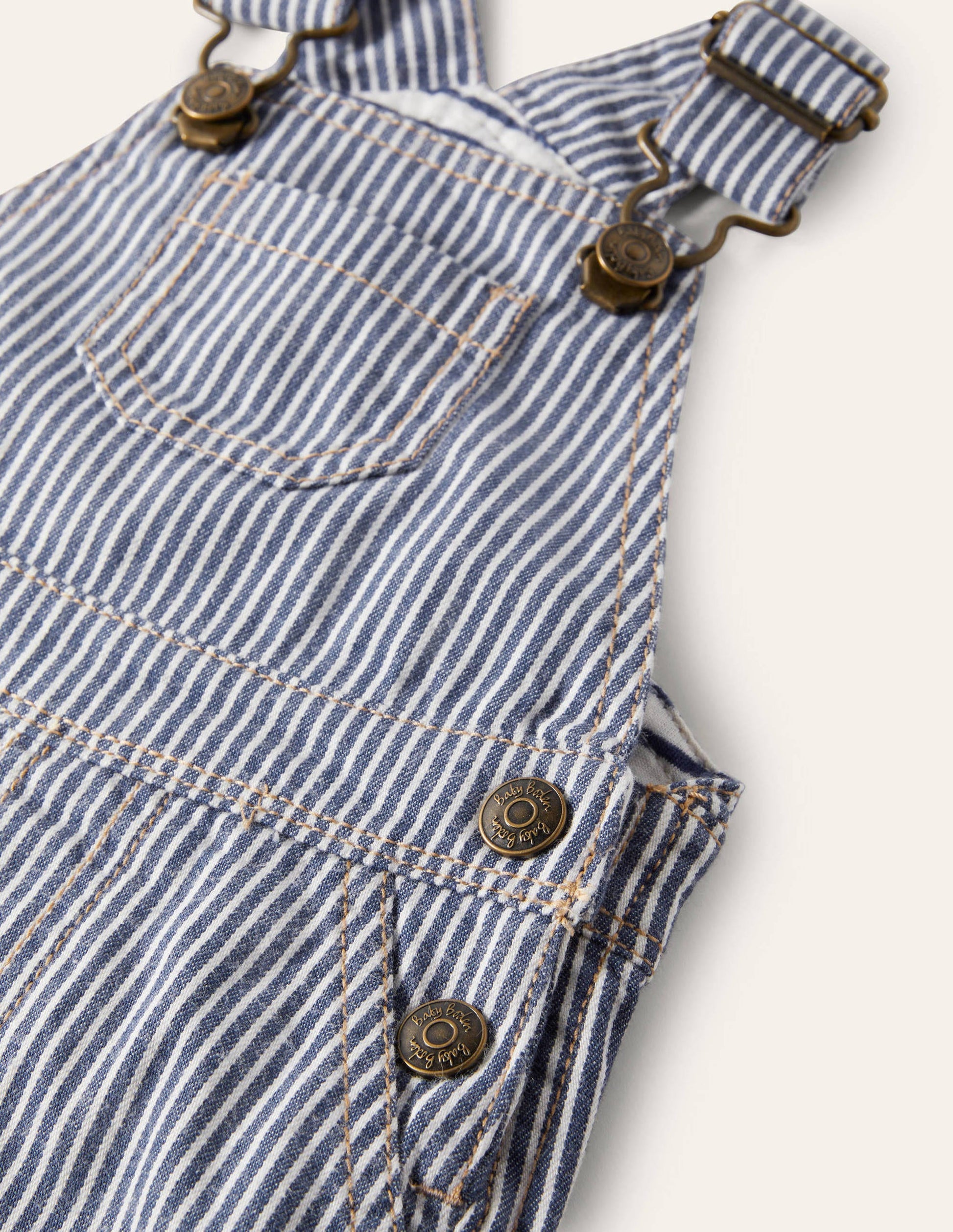 Patch Pocket Overalls-Ivory/Georgian Blue Ticking-3