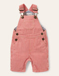 Patch Pocket Overalls-Fire Red Ticking