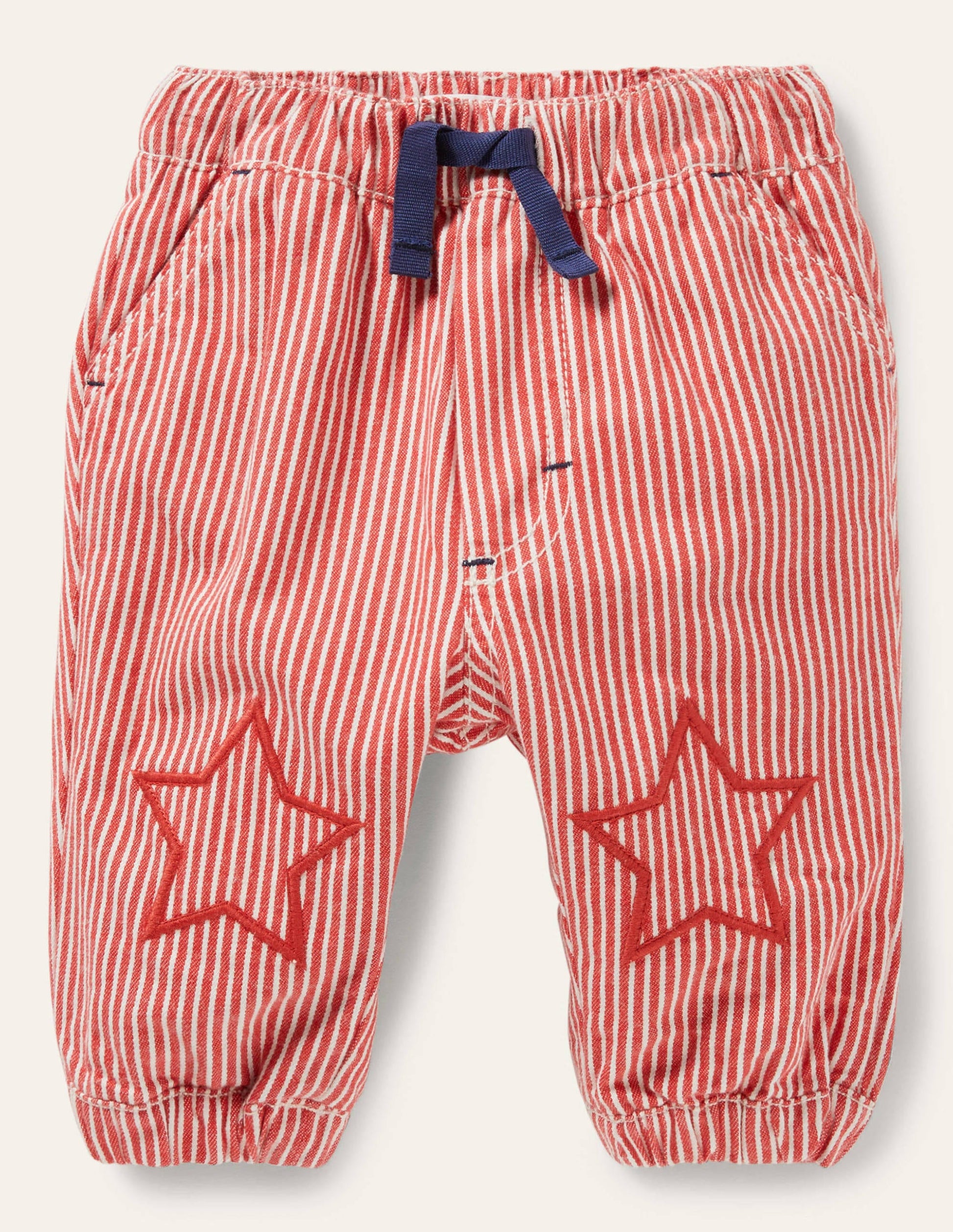 Stripy Pants-Ivory/Strawberry Tart Ticking-1