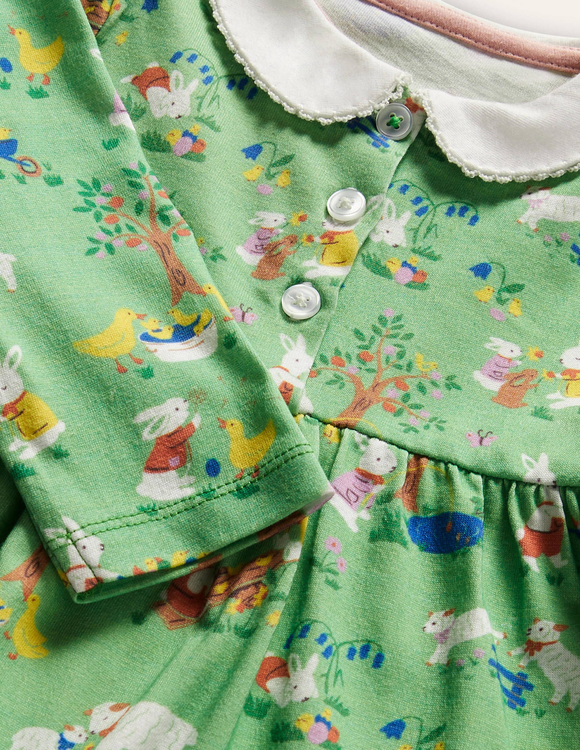 Jersey Collared Dress-Fountain Spring Time - Image 3