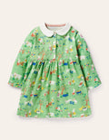 Jersey Collared Dress-Fountain Spring Time