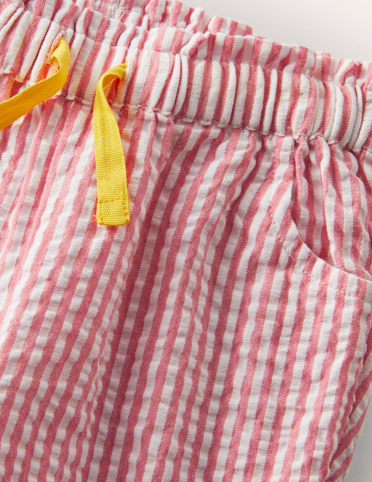 Woven Paperbag Pants-Ivory/Boto Pink Ticking-3