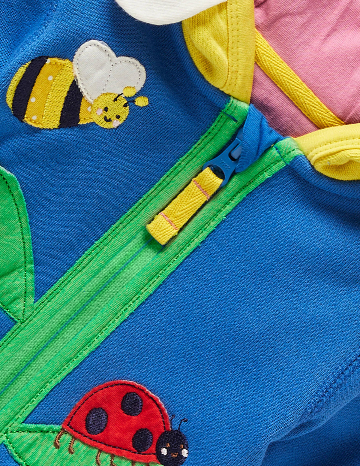 Appliqué Hoodie-Blue Flower - Image 3