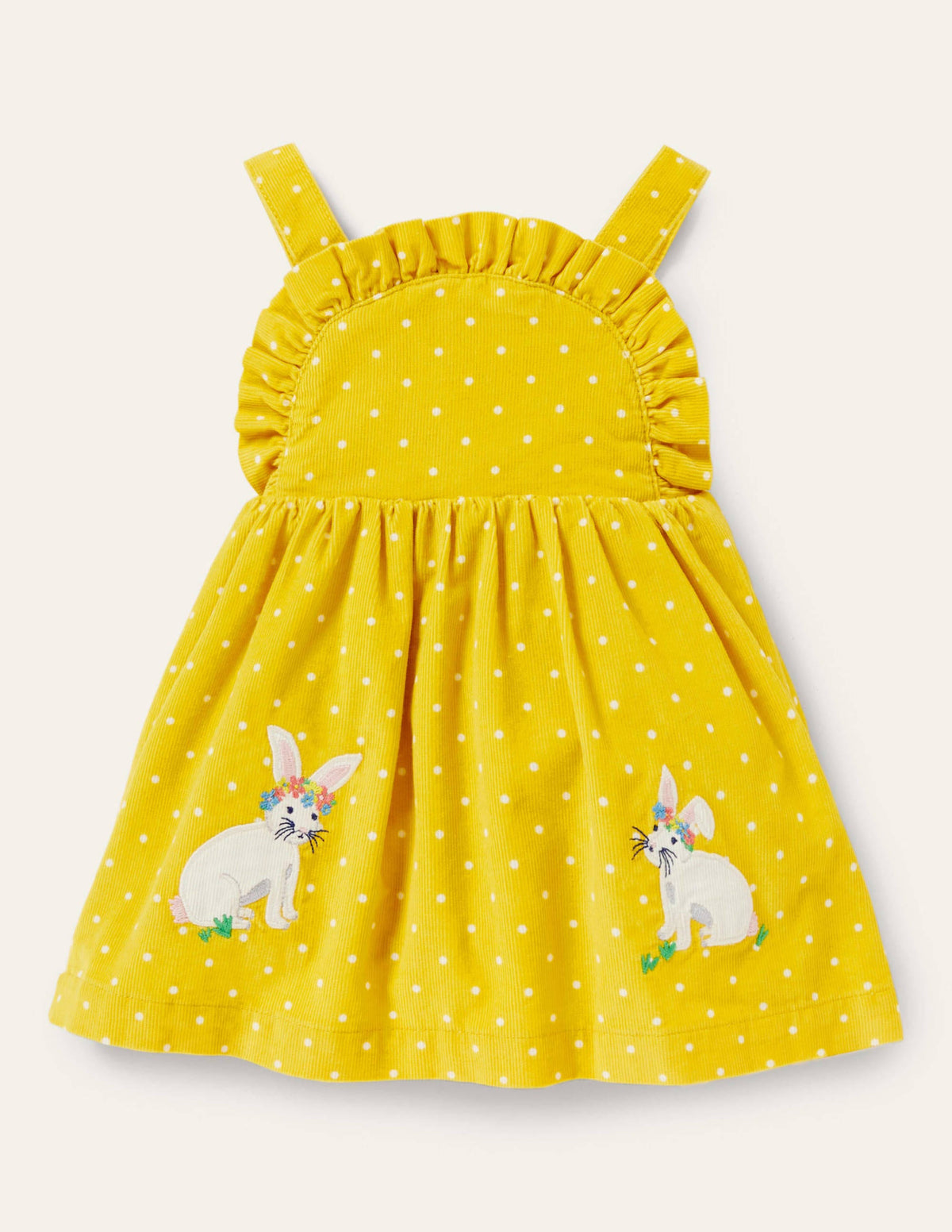 Fun Appliqué Patch Pinnie-Sweetcorn Pin Spot Bunnies - Image 1