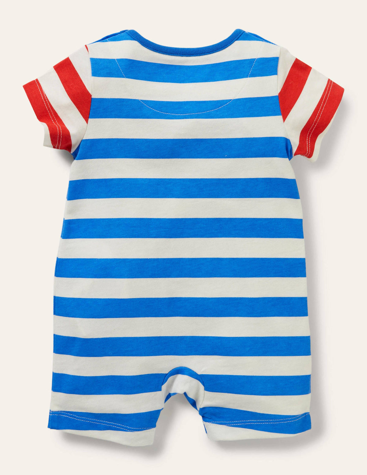 Appliqué Romper-Marina/Ivory Stripe Space-2