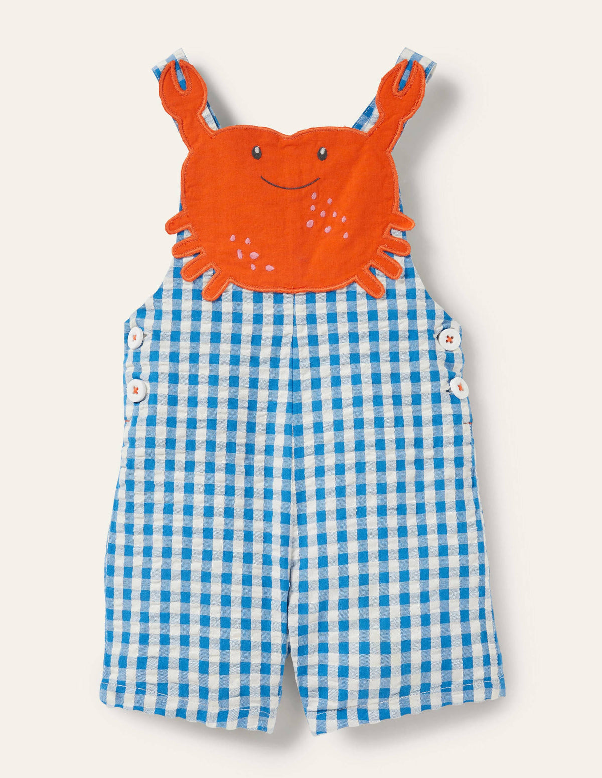 Novelty Overalls-Blue Gingham Crab - Image 1