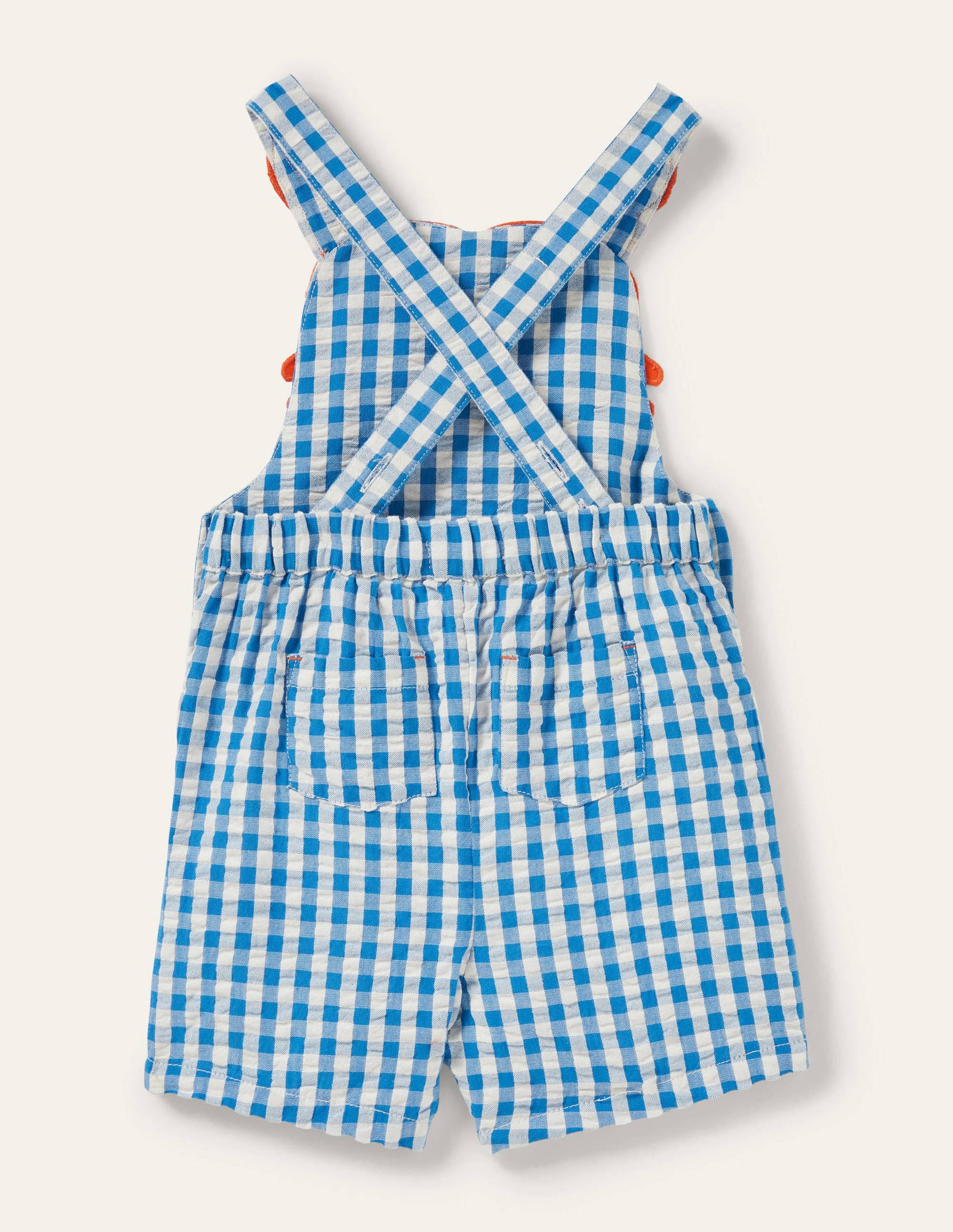 Novelty Overalls-Blue Gingham Crab-2