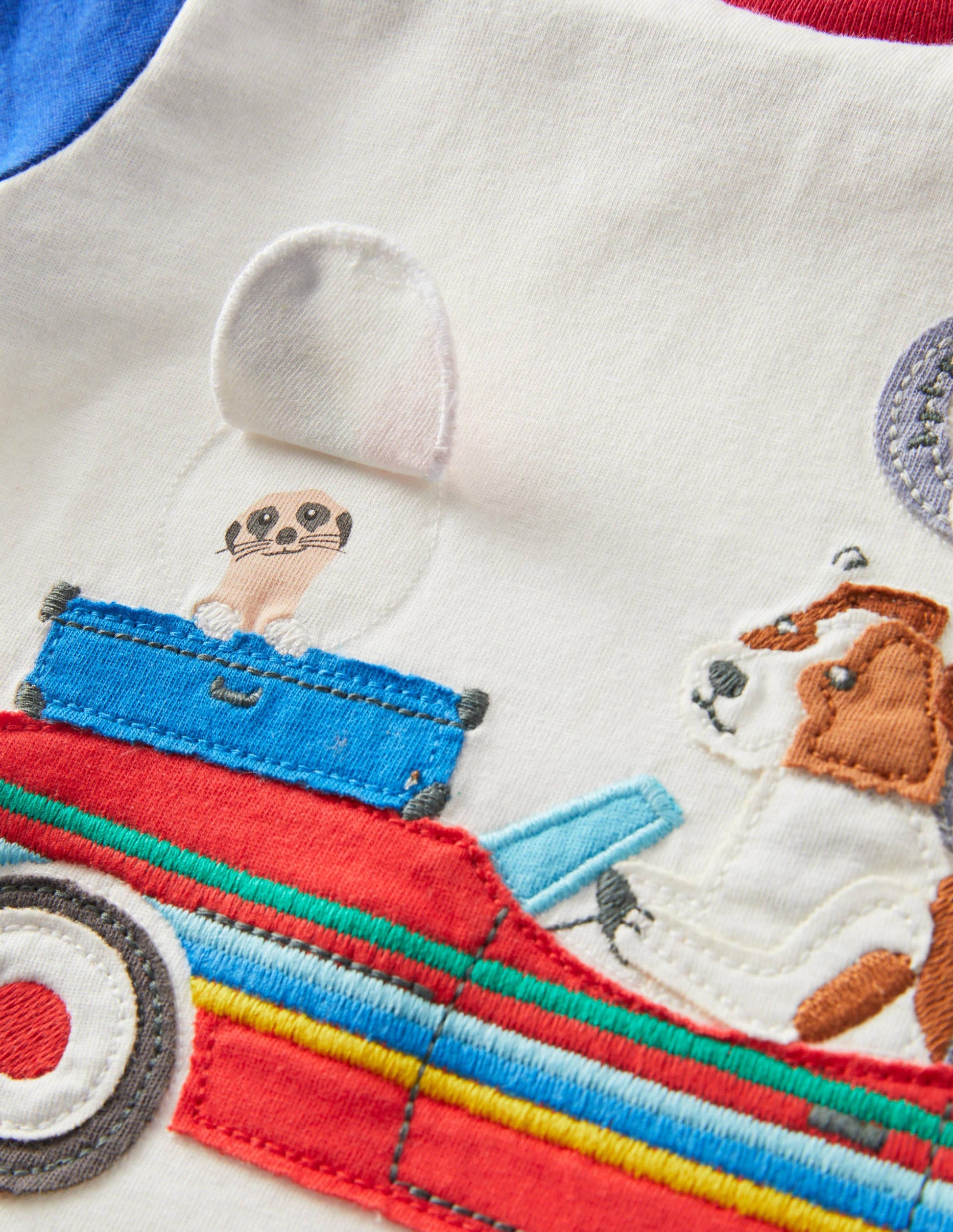 Lift-the-flap Jersey T-shirt-Ivory Rainbow Vehicle-3