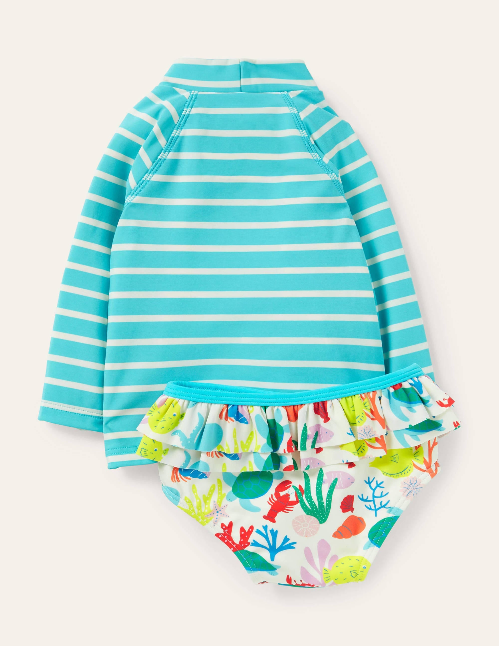 Rash Guard Set-Aqua Blue Fish - Image 2