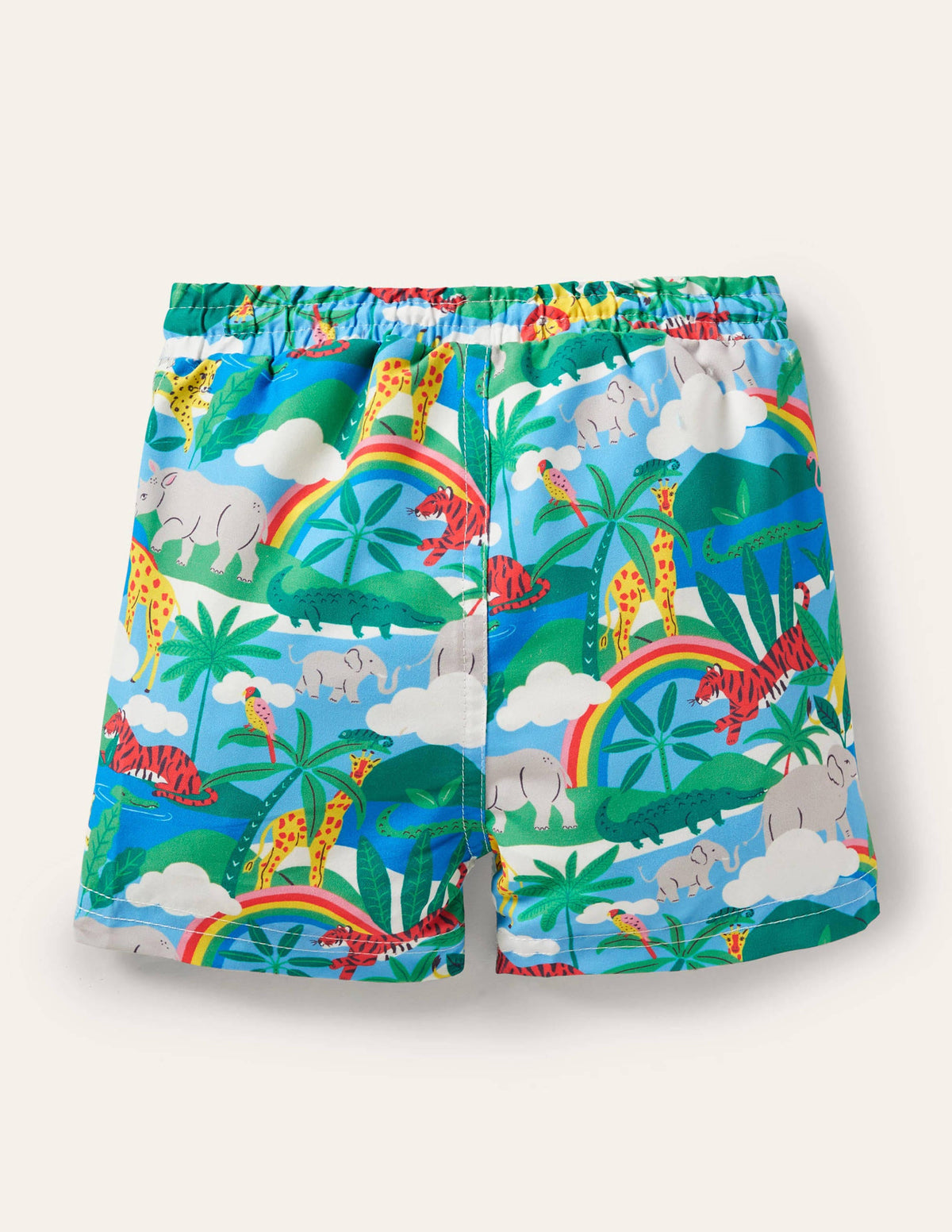 Swim Trunks-Ivory Surfboard Rainbow Jungle - Image 2