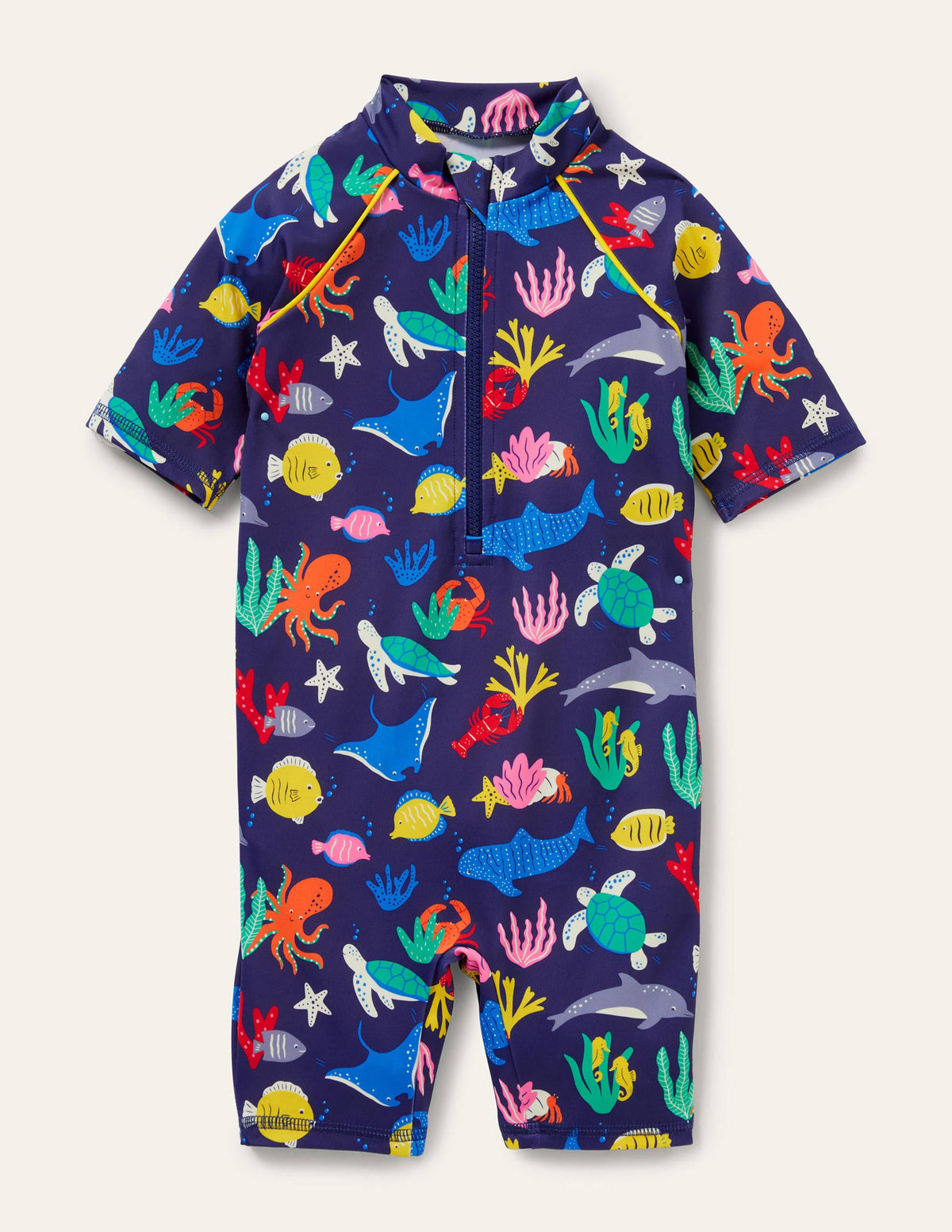 Printed Sun-safe Surf Suit-Ivory Under The Sea - Image 1