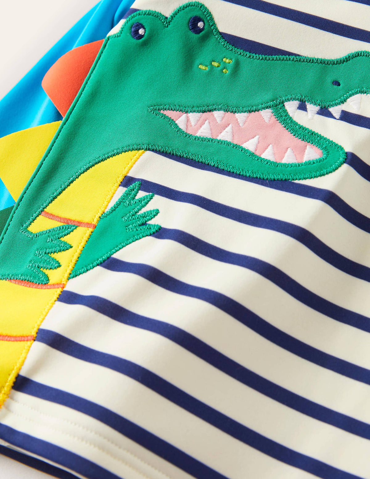 Appliqué Rash Guard-Ivory/Starboard Crocodile - Image 3