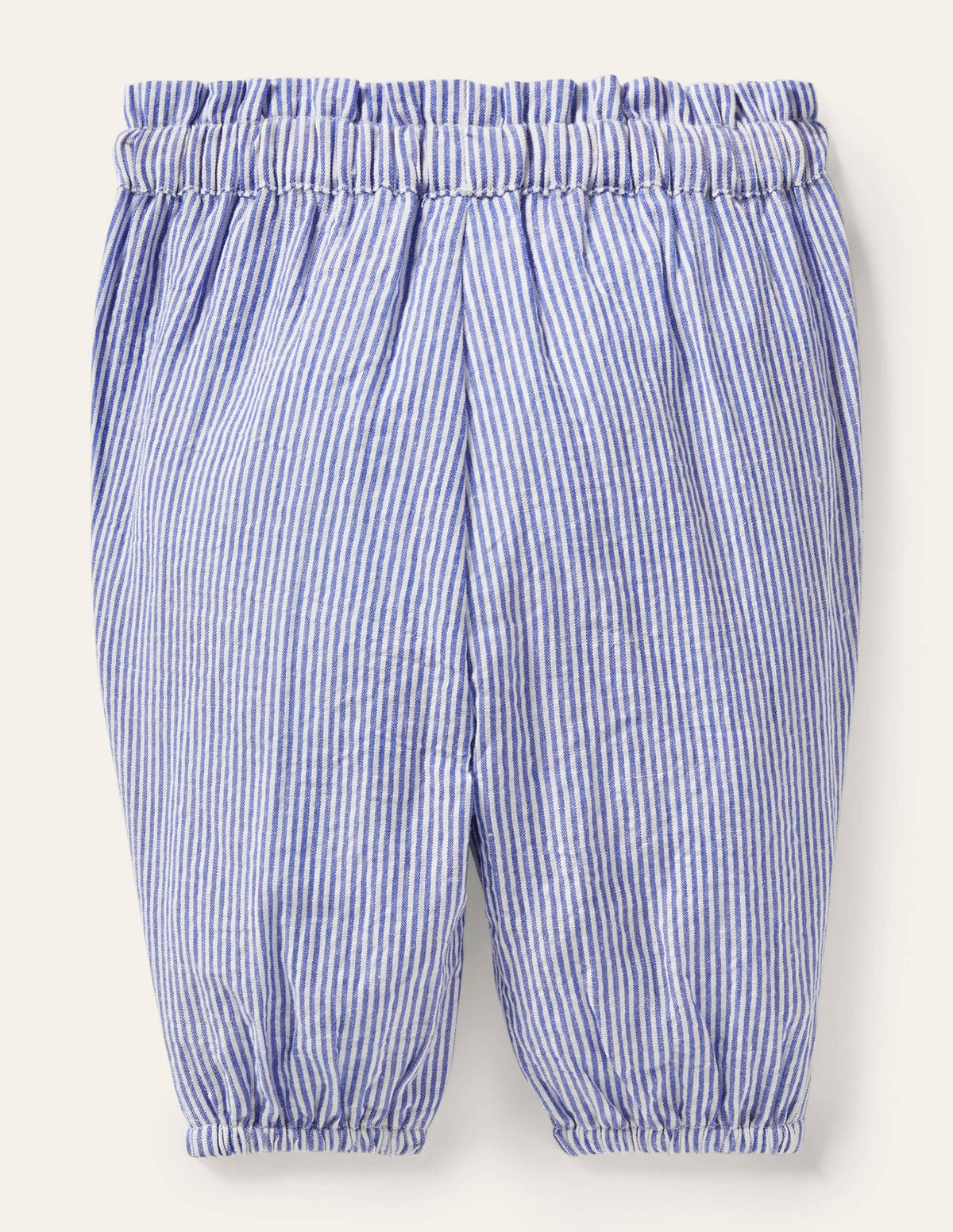 Woven Paperbag Pants-Ivory/Bright Bluebell Ticking - Image 2