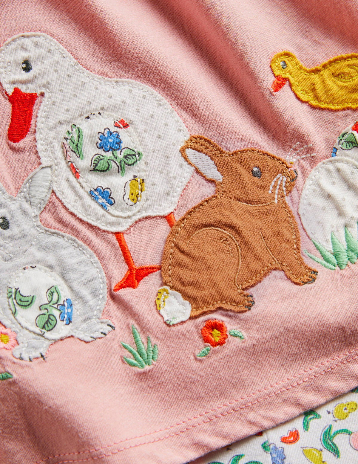 Appliqué Dress and Legging Set-Ivory Baby Chicks - Image 3
