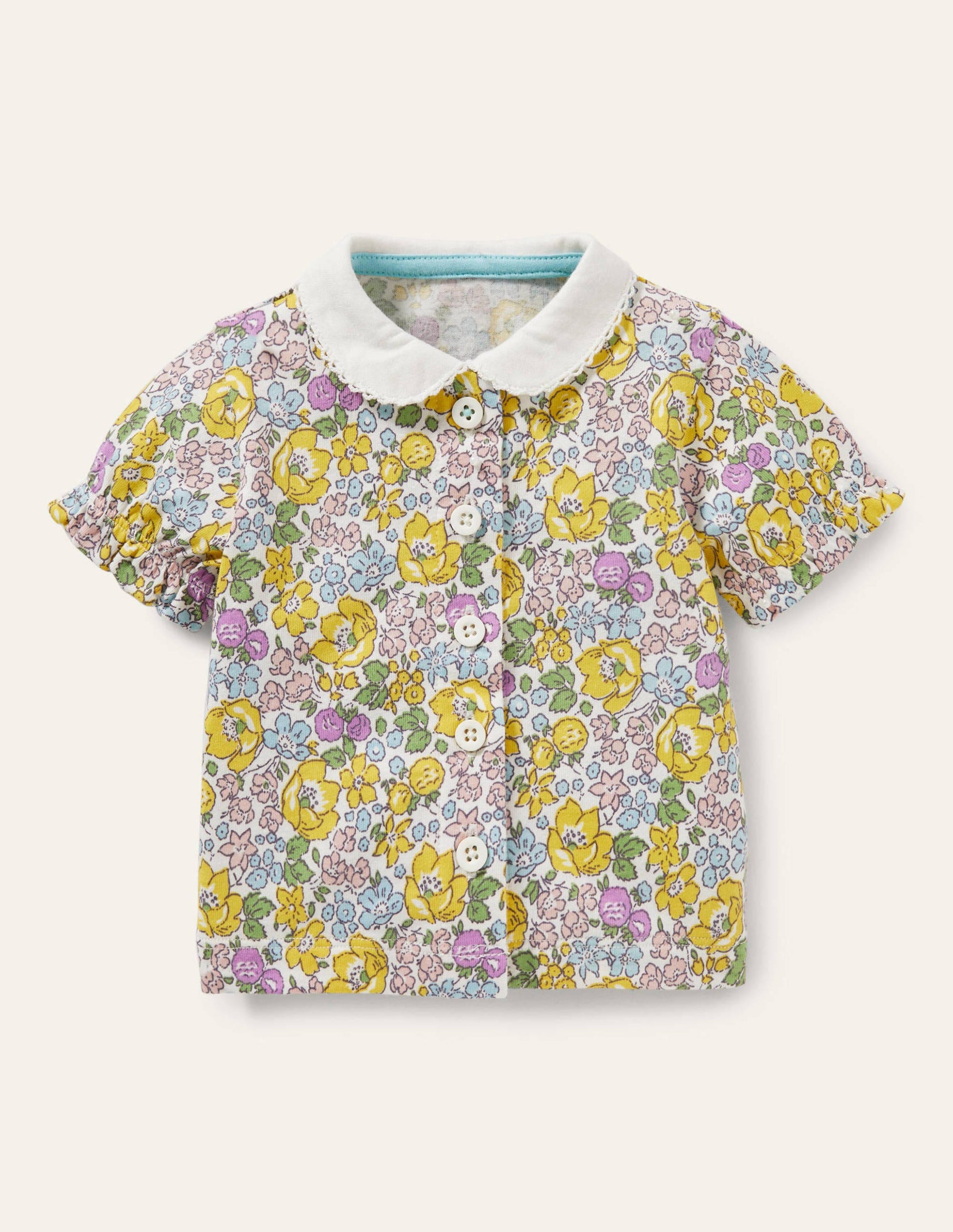 Printed Collar Top-Cool Violet Floral-1