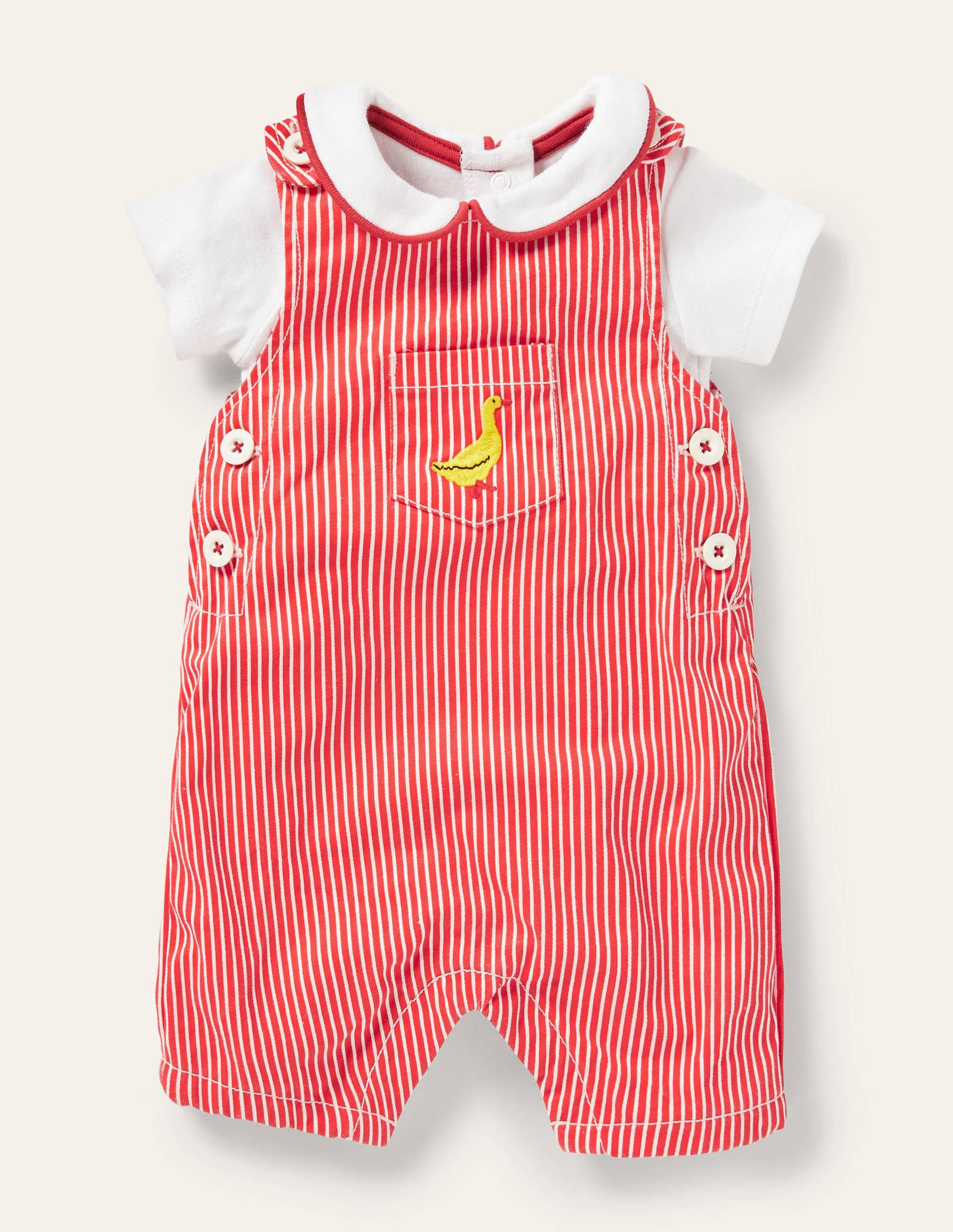 Nostalgic Playset-Ivory/Red Ticking Duck - Image 1
