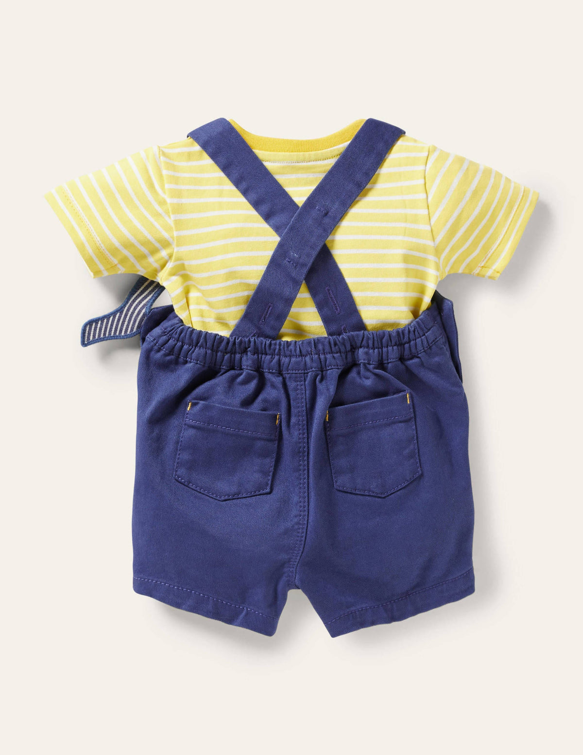 Woven Dungaree Set-Starboard Whale-2