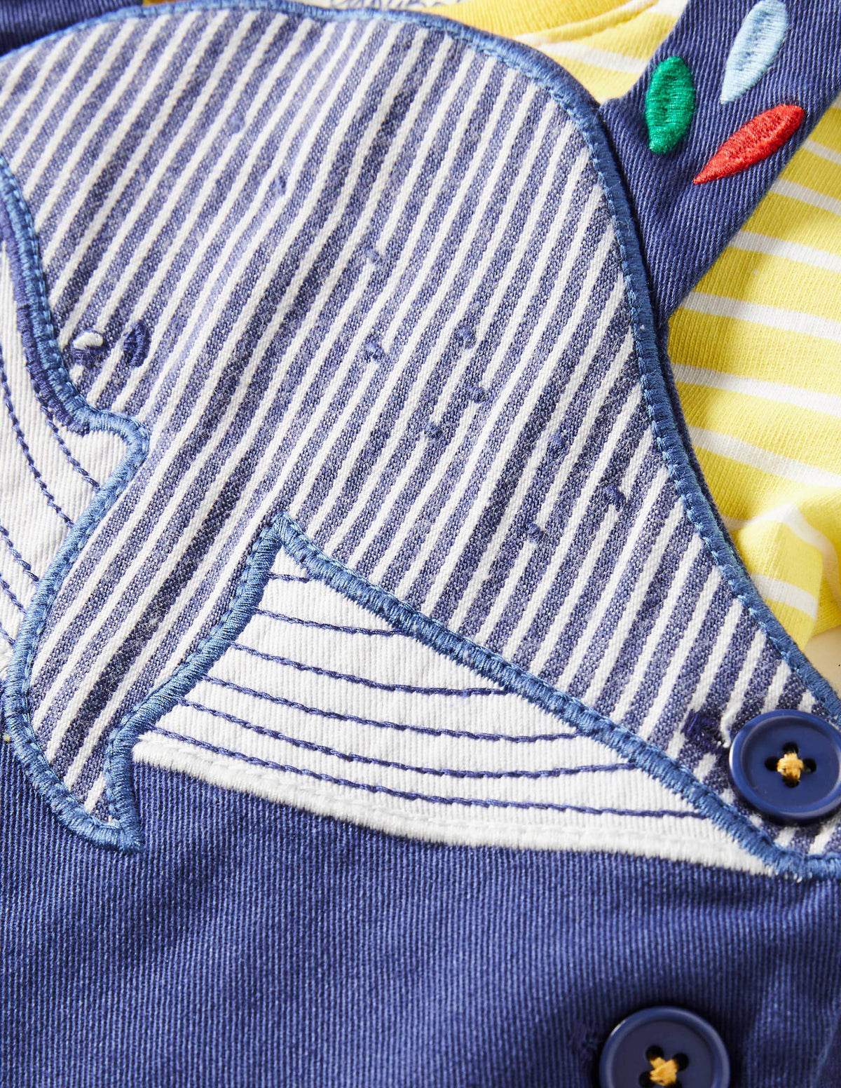 Woven Dungaree Set-Starboard Whale - Image 3