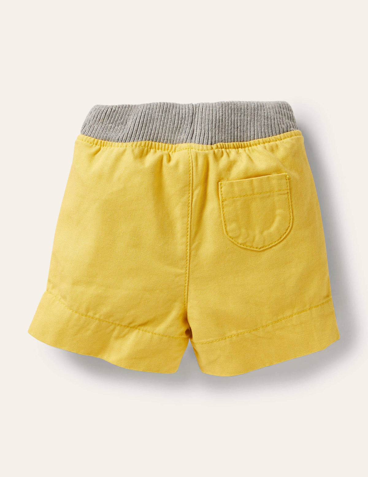 Rib Waist Woven Shorts-Yellow-2