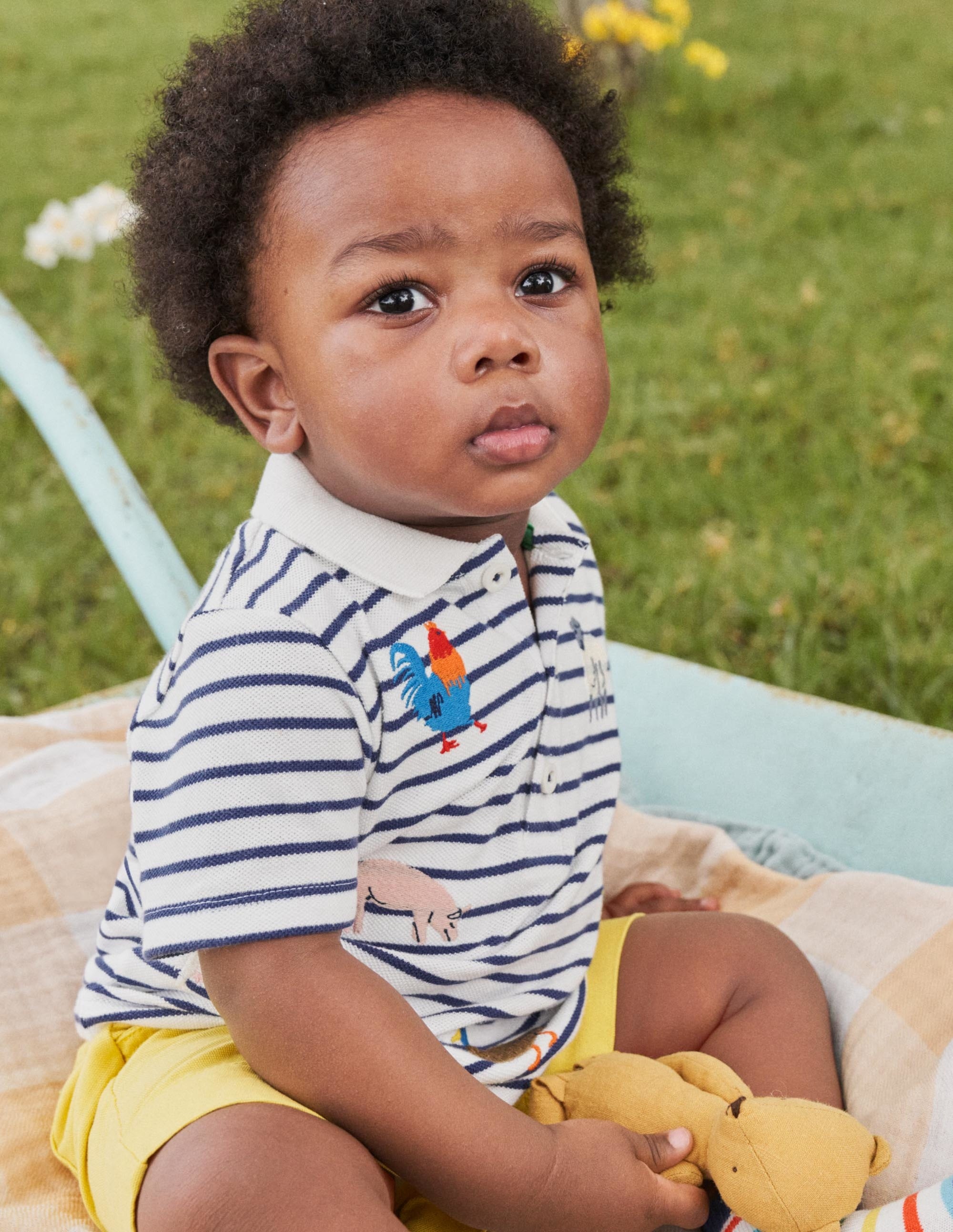 Fun Piqué Polo Shirt-Ivory/Starboard Farm Animals - Image 4