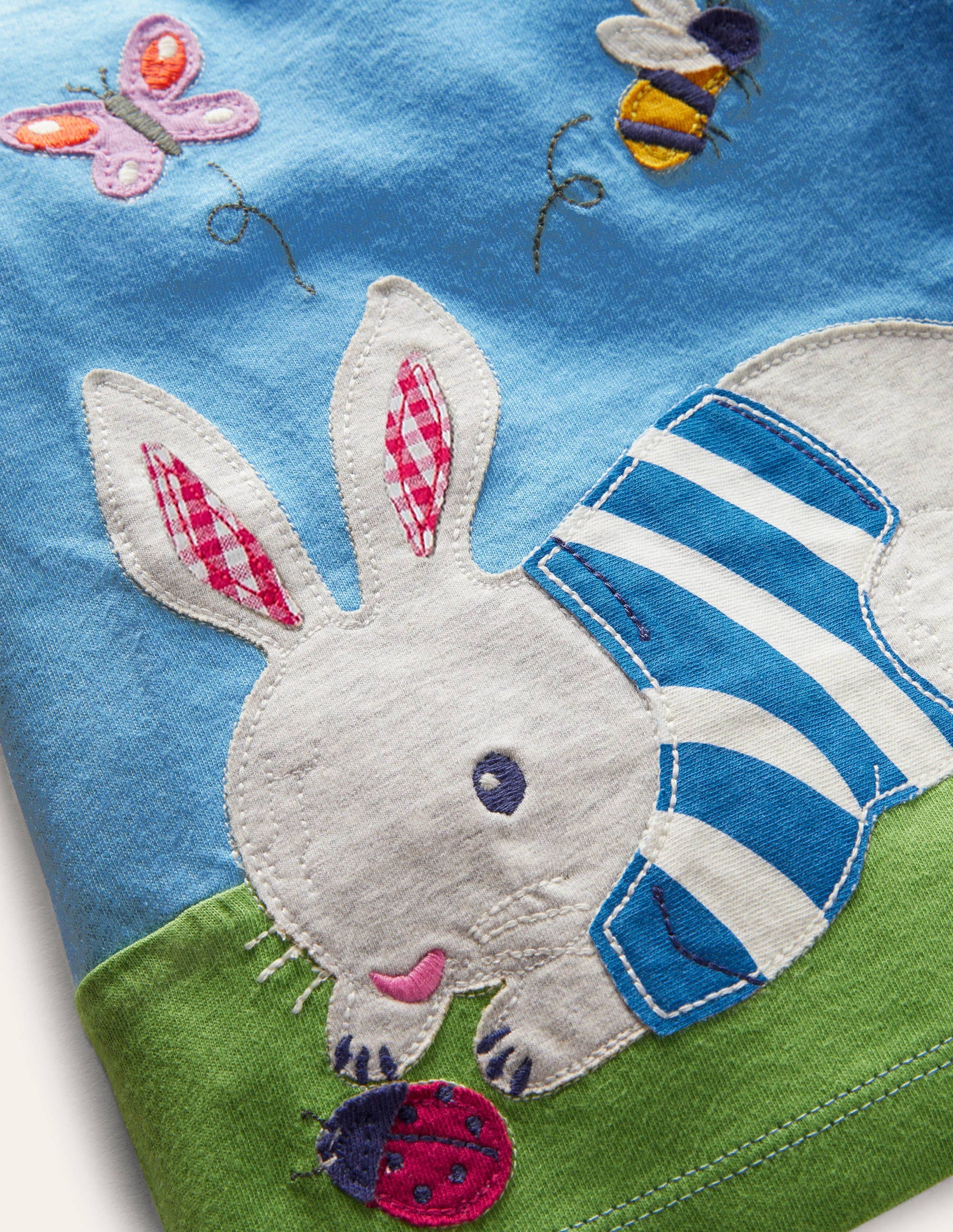Appliqué Jersey T-shirt-Bright Bluebell Bunny-3
